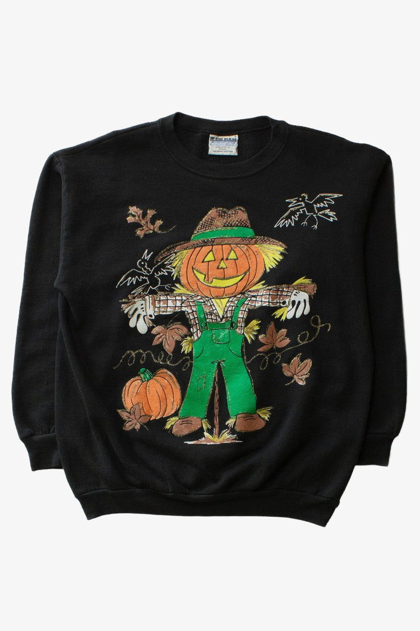 Vintage Jack o'Lantern Scarecrow Halloween Sweatshirt (1990s)