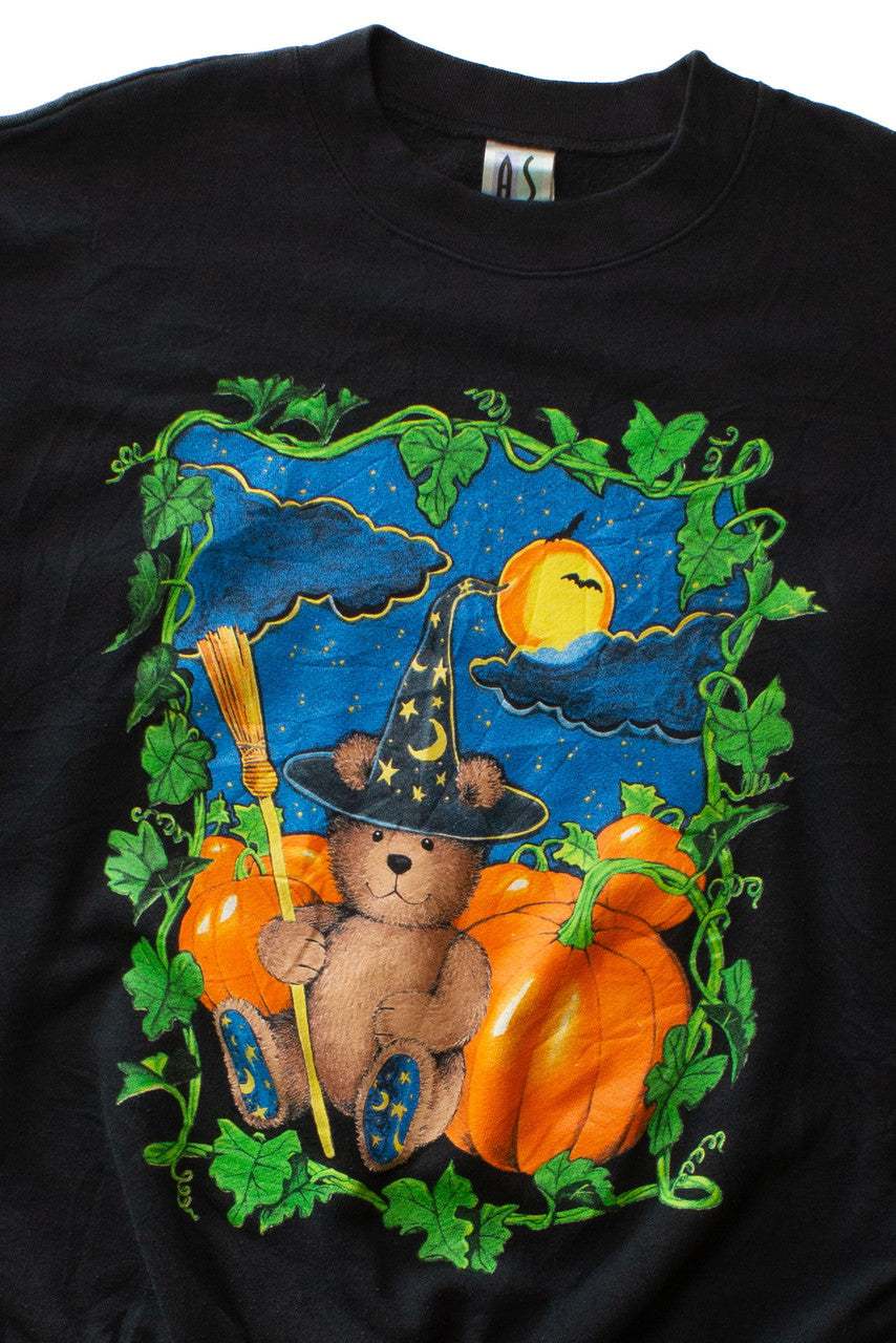 Vintage Wizard Bear Halloween Sweatshirt (1990s)
