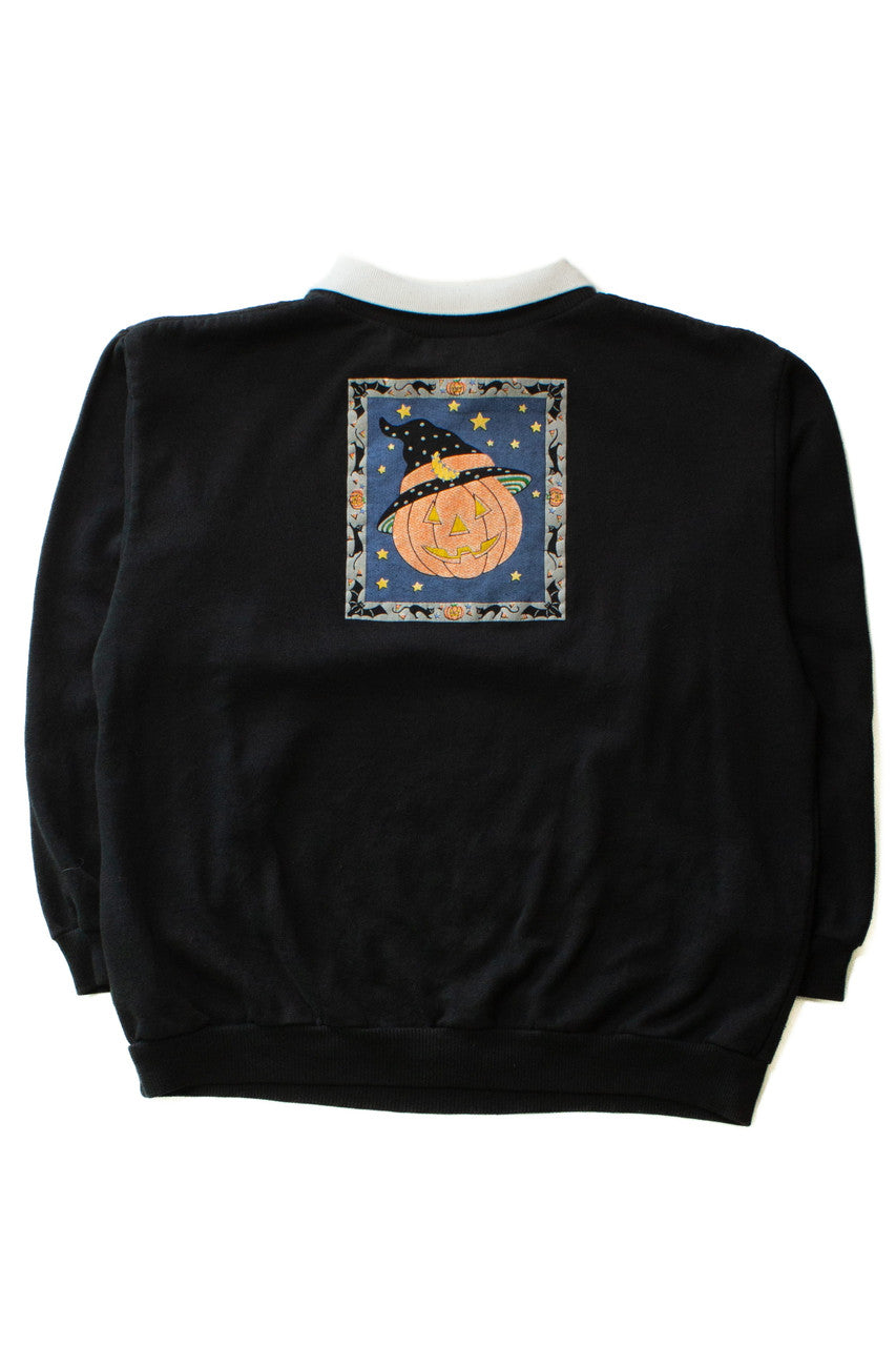 Vintage Witch Portrait Halloween Sweatshirt (1990s)