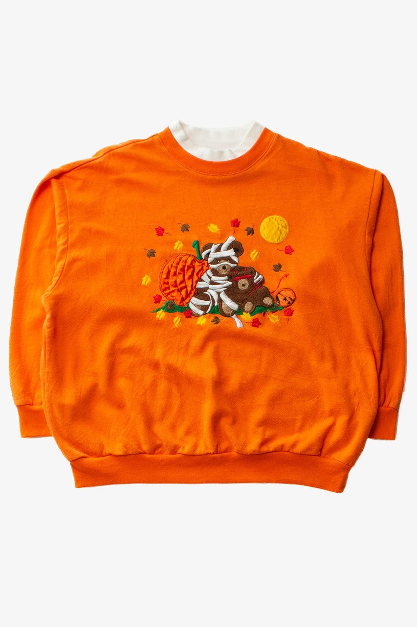Vintage Mummy & Devil Bear Halloween Sweatshirt (1990s)