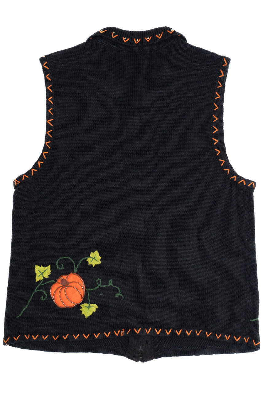 Vintage Pumpkin Patch Halloween Sweater Vest