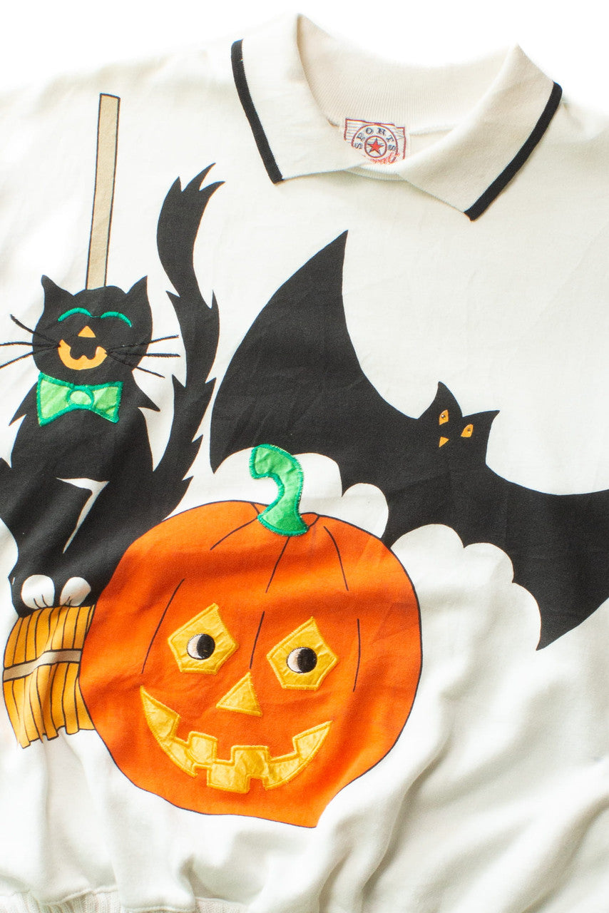 Vintage Big Graphic Applique Halloween Sweatshirt (1990s)
