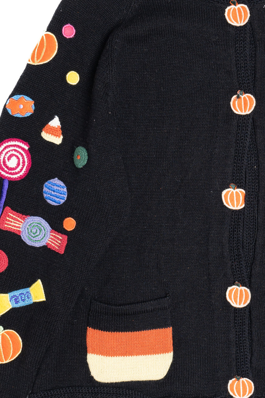 Vintage Embroidered Halloween Candy Haul Halloween Sweater
