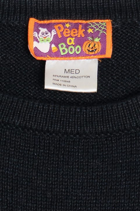 Vintage Sequin Jack-O-Lantern Peek A Boo Halloween Sweater