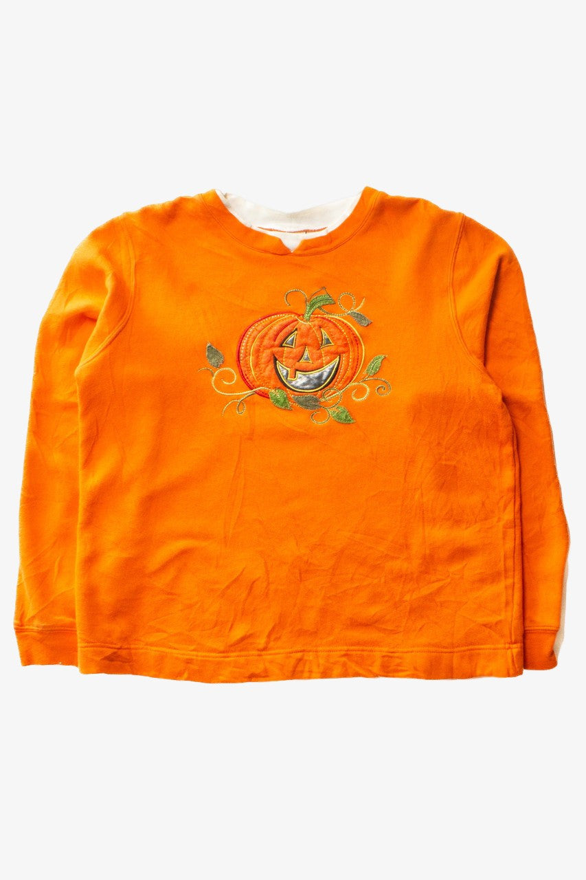 Vintage Jack o'Lantern Applique Halloween Sweatshirt (1990s) 742