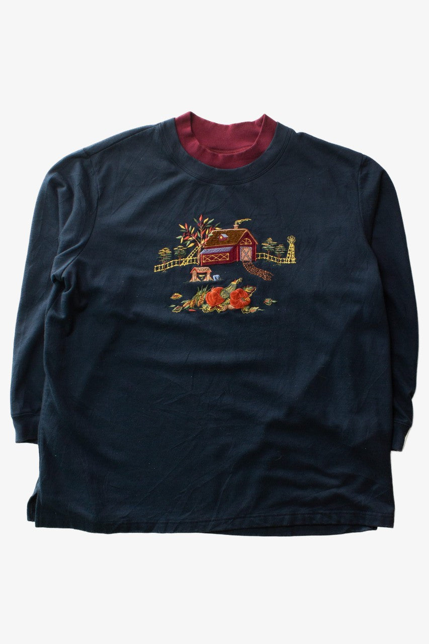 Vintage Barn Landscape Fall Sweatshirt (1990s)