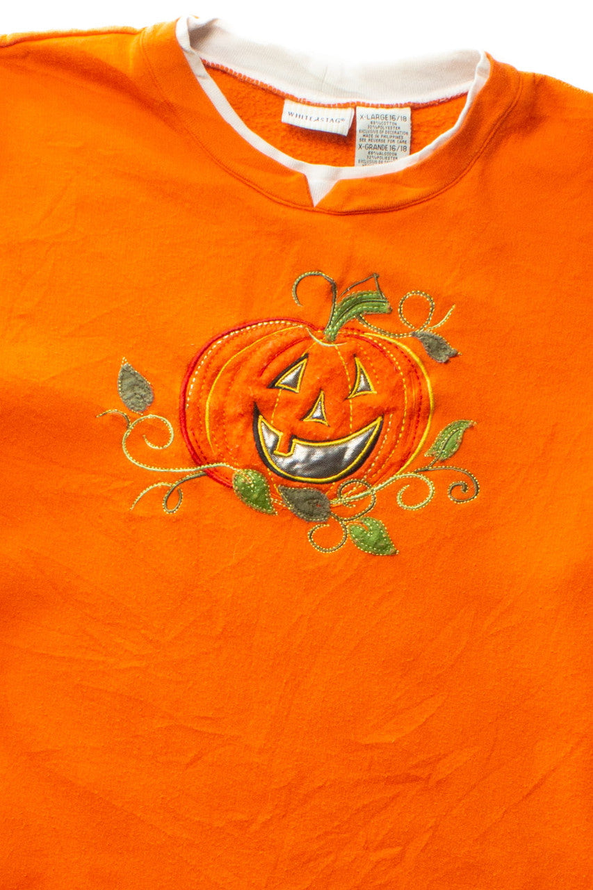 Vintage Jack o'Lantern Applique Halloween Sweatshirt (1990s) 750
