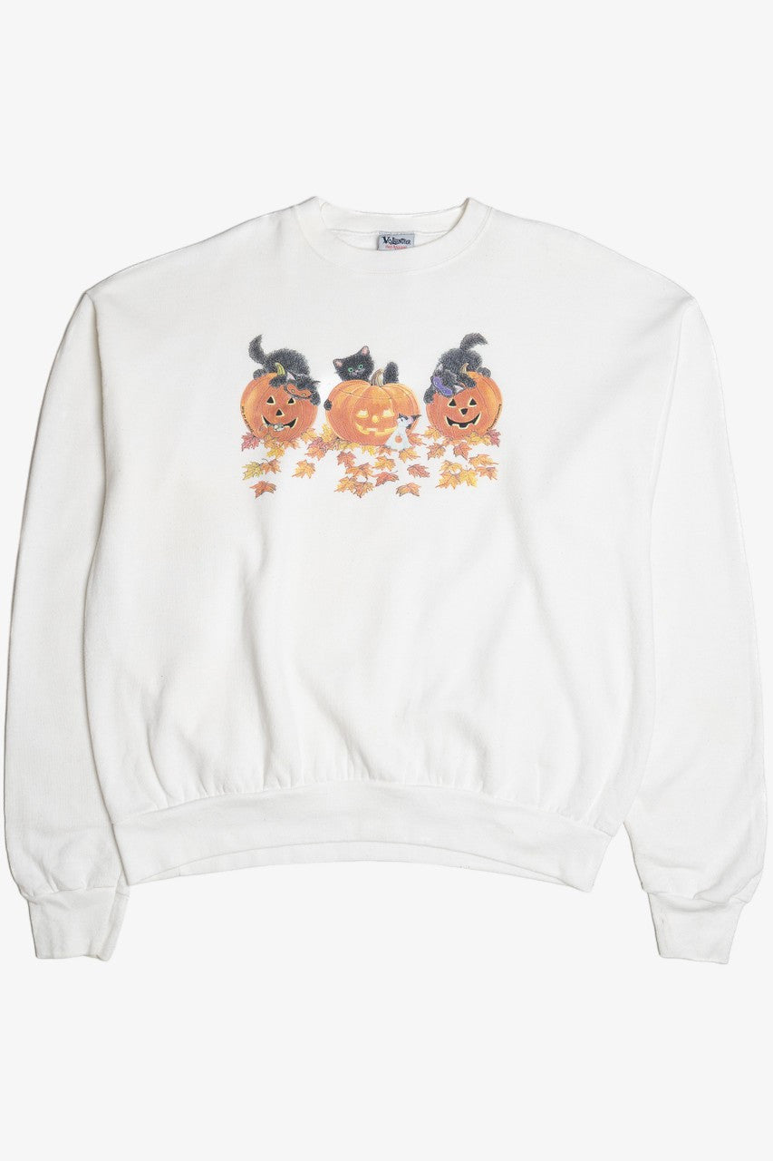 Vintage Cats And Pumpkins Halloween Sweatshirt