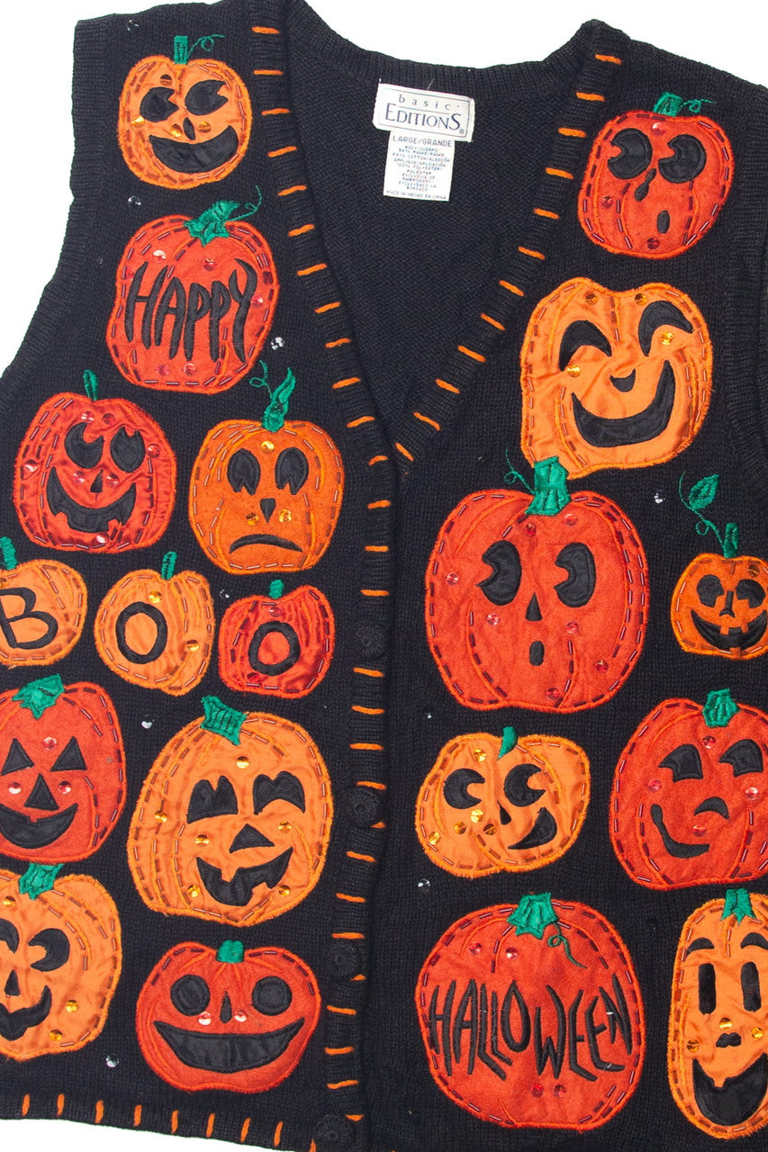 Vintage Halloween Pumpkin Vest