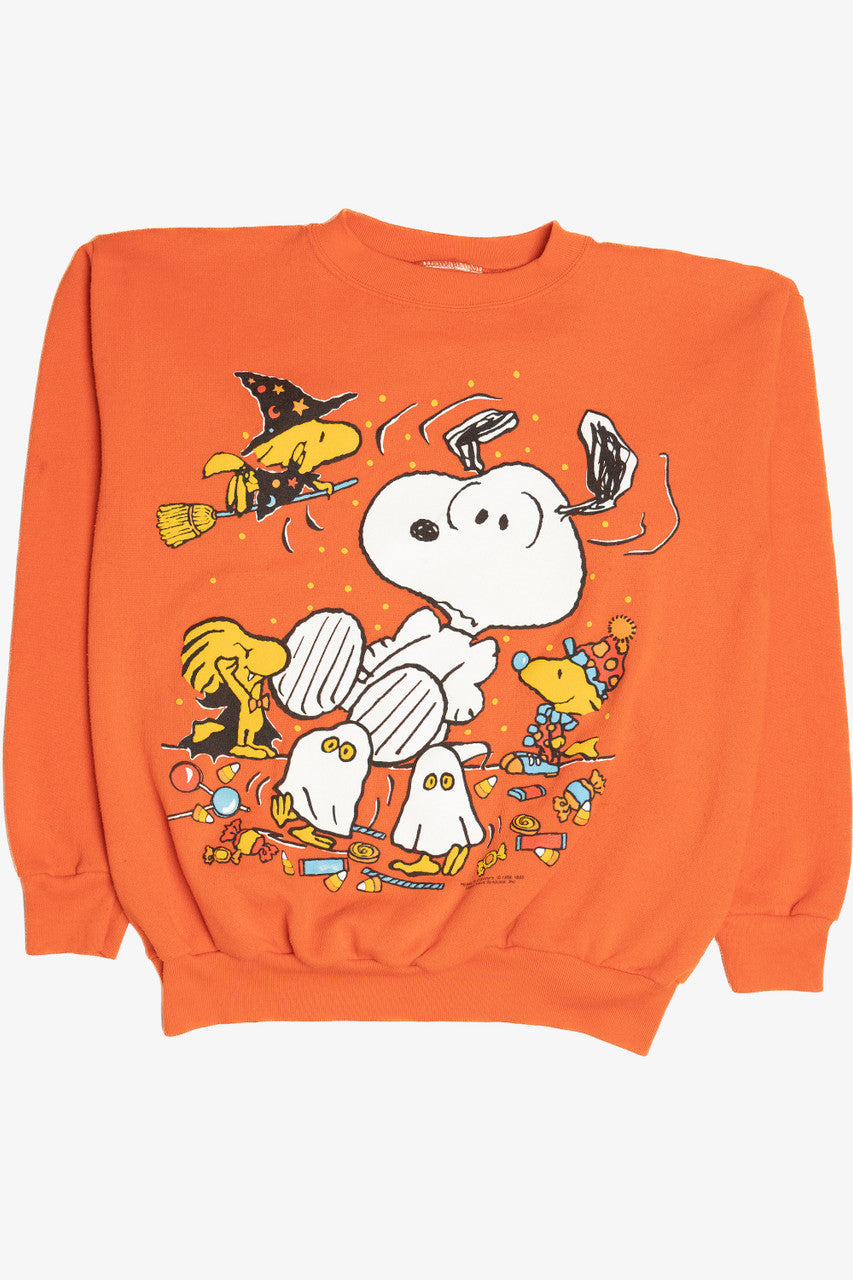 Vintage Snoopy & Woodstock Trick Or Treaters Halloween Sweatshirt (1990s)