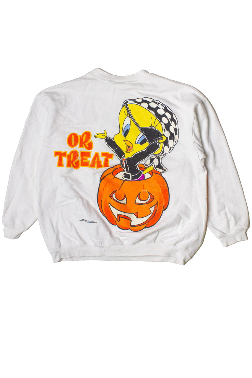 Vintage Tweety Bird Looney Tunes Glow In The Dark Halloween Sweatshirt (1996)