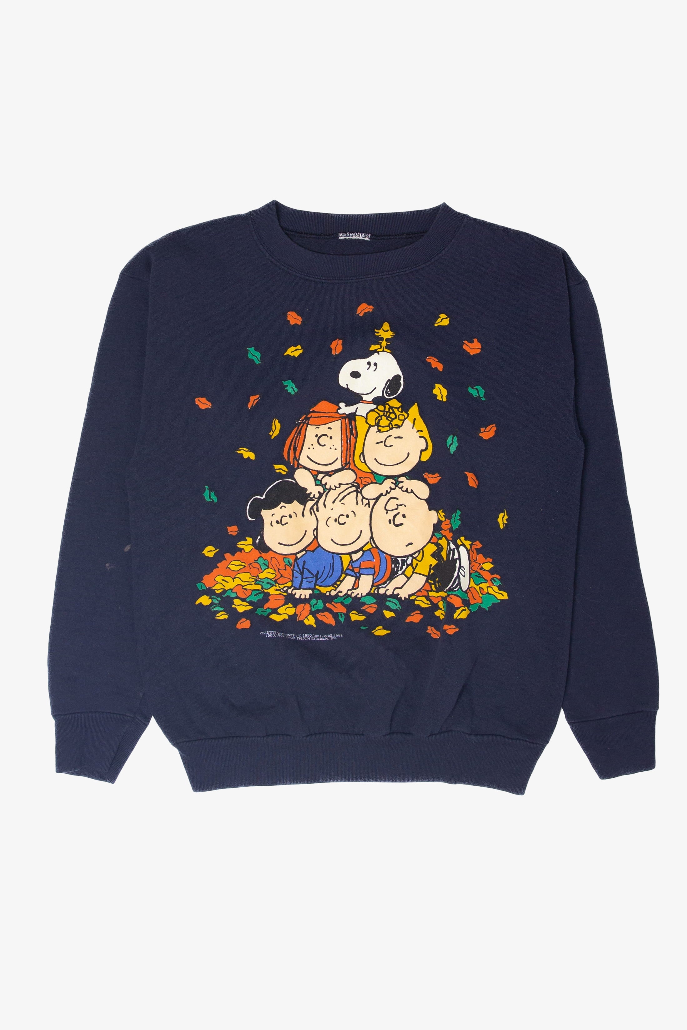 Vintage Peanuts Autumn Leaves Halloween Sweater (1990s