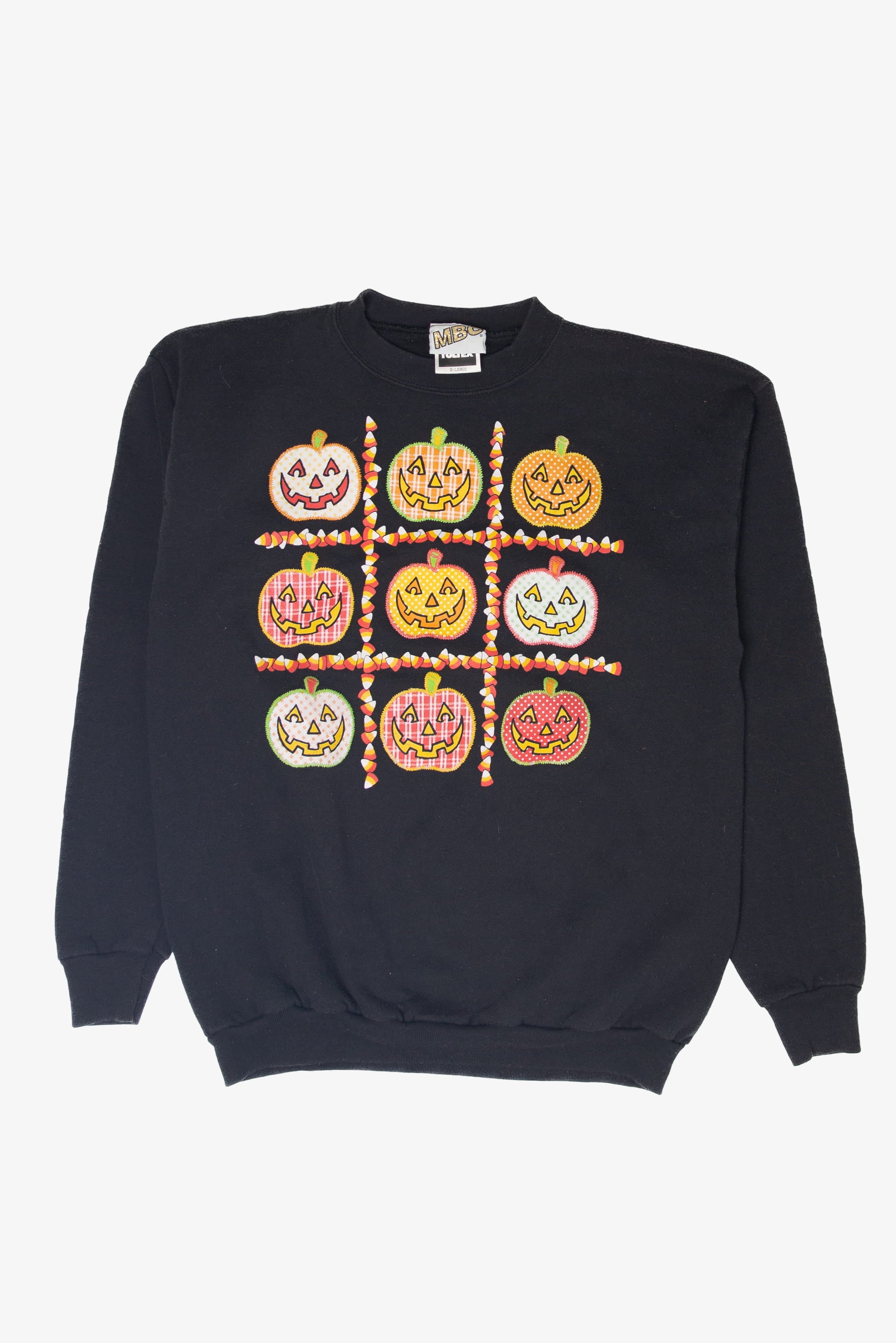 Vintage Jack O Lantern Pumpkins Halloween Sweater (1990s)