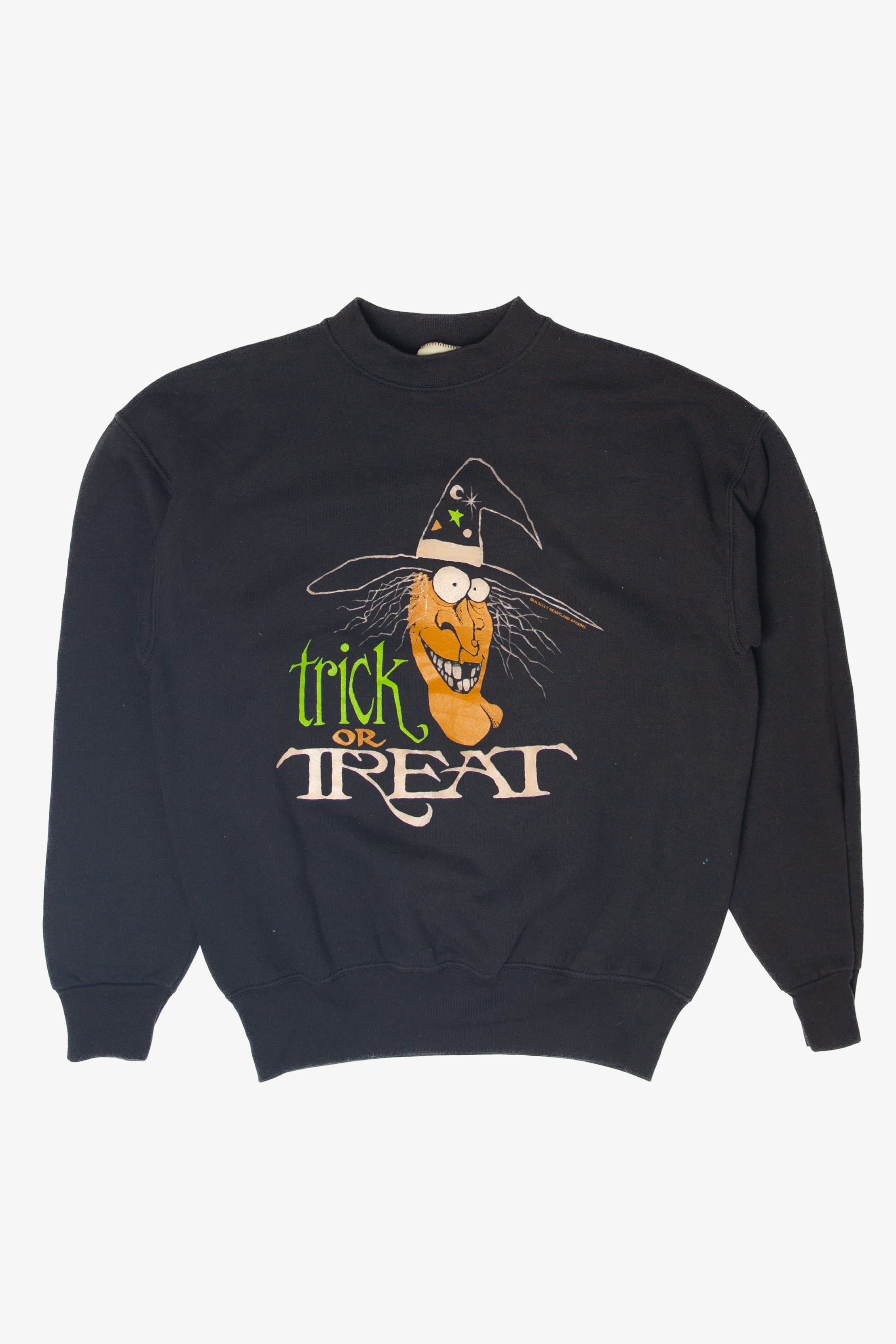 Vintage "Trick Or Treat" Witch Halloween Sweater (1990s)