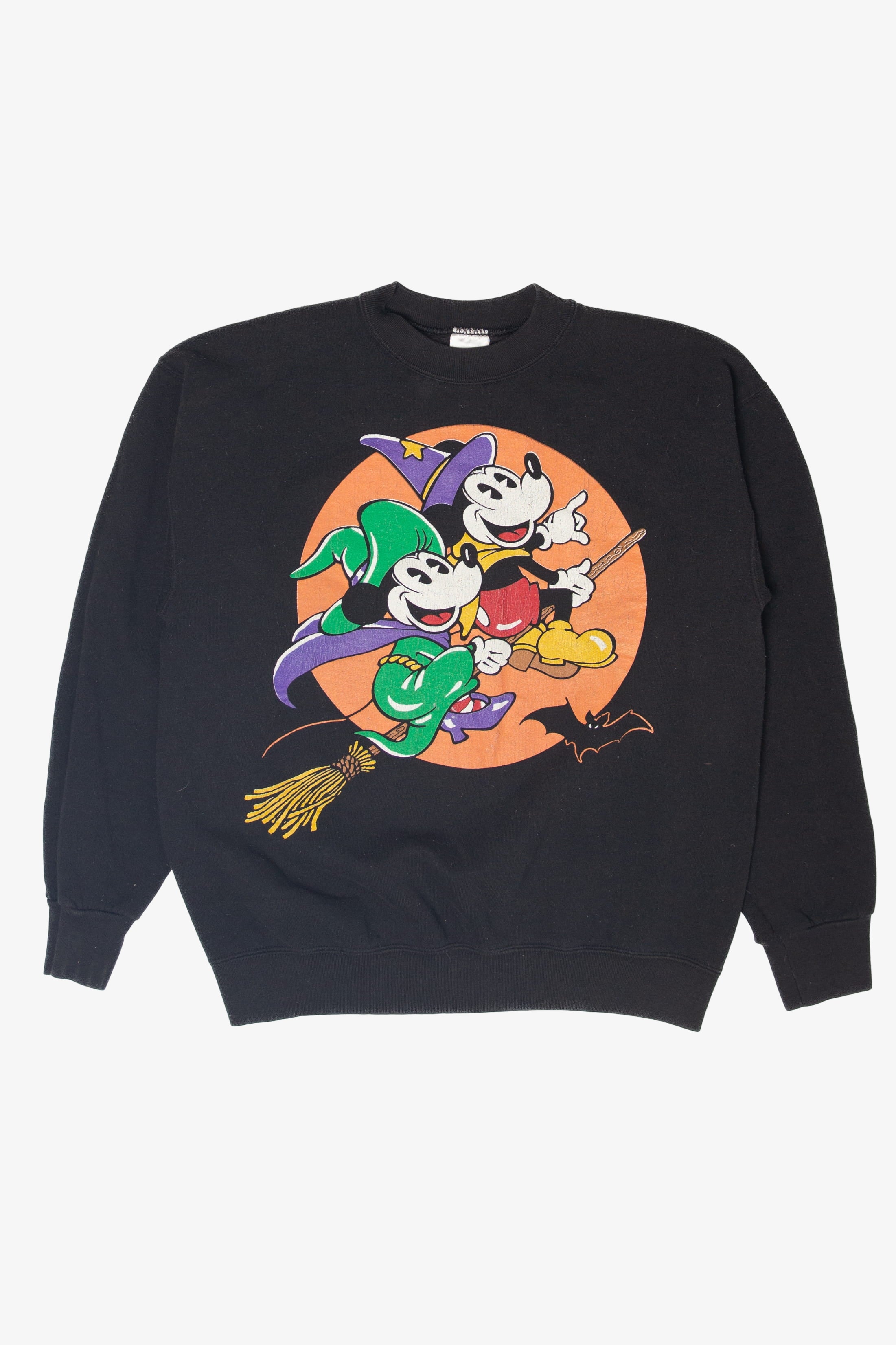 Vintage Mickey And Minnie Broom Halloween Sweater (1990s)
