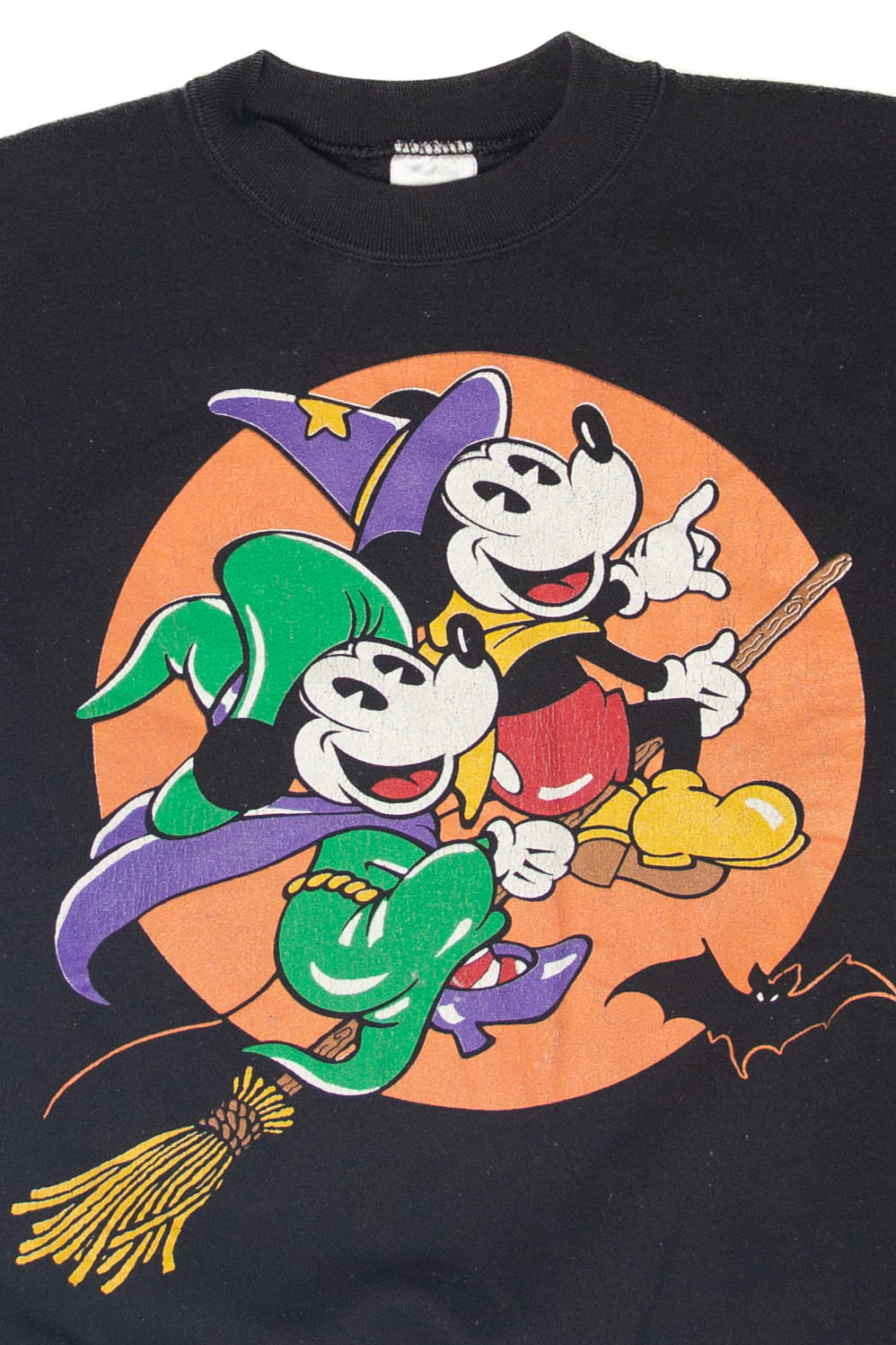 Vintage Mickey And Minnie Broom Halloween Sweater (1990s)