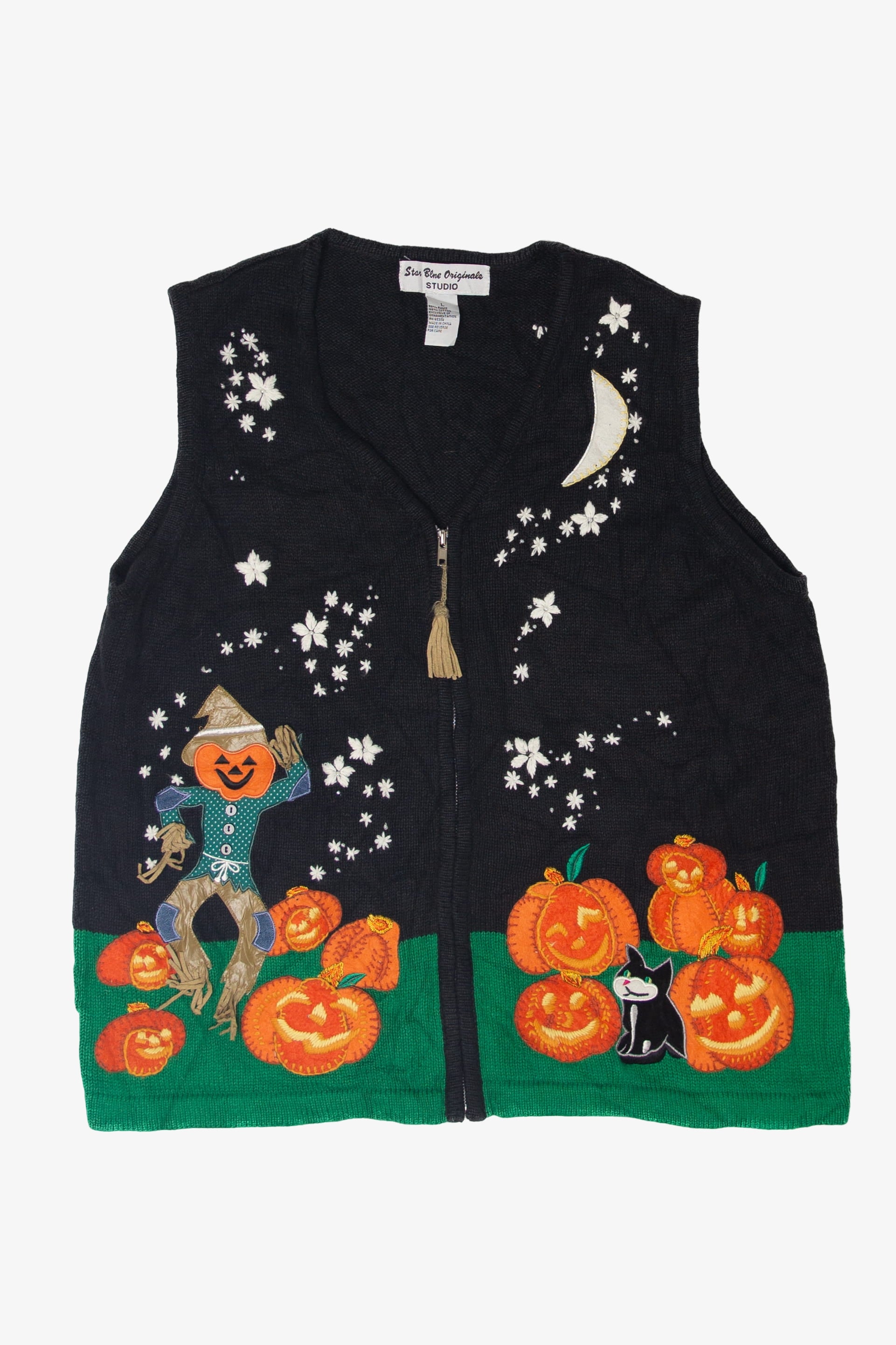 Vintage Pumpkin Patch Halloween Vest (1990s)