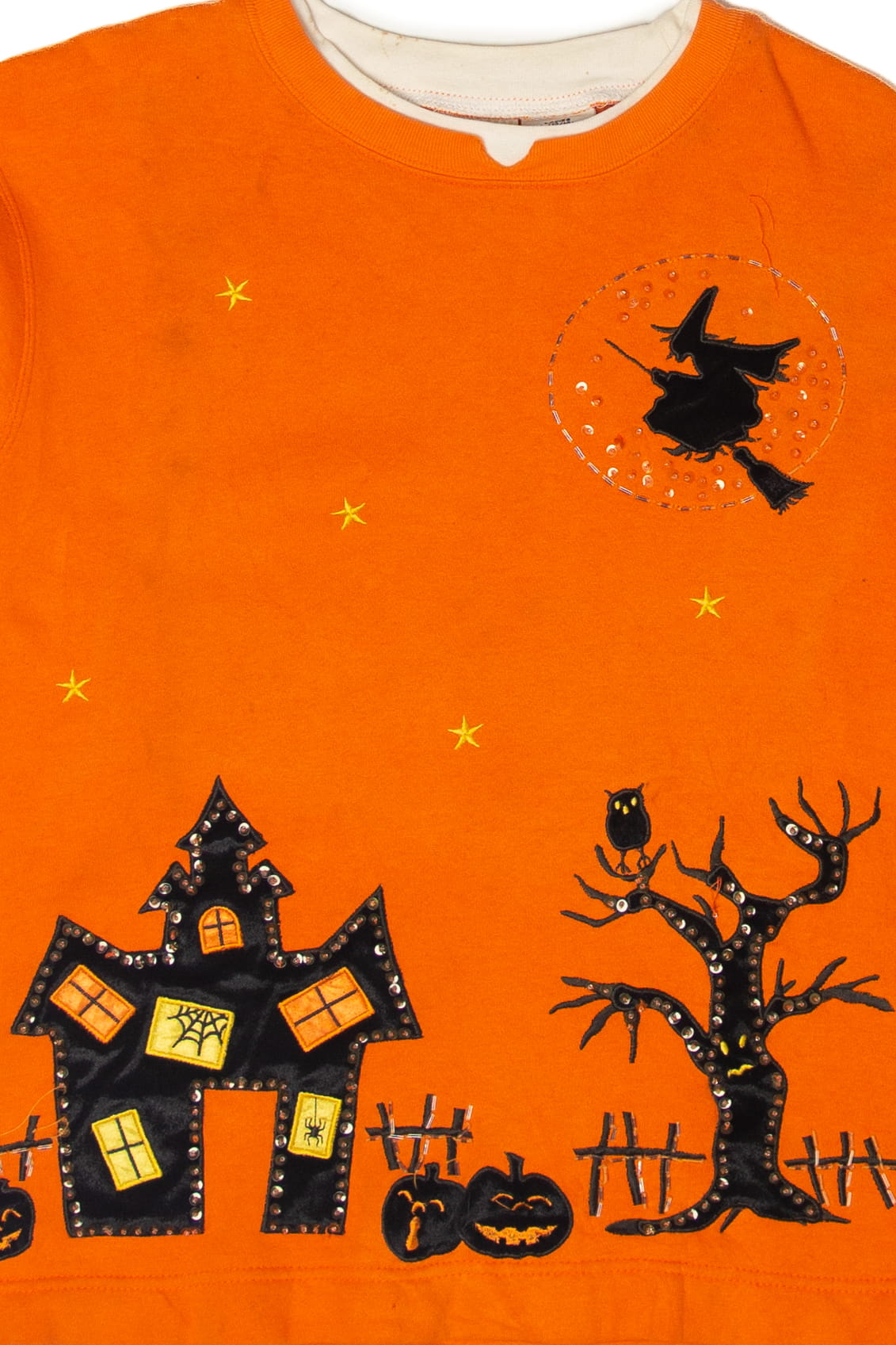 Witch Over Haunted House Halloween Sweater