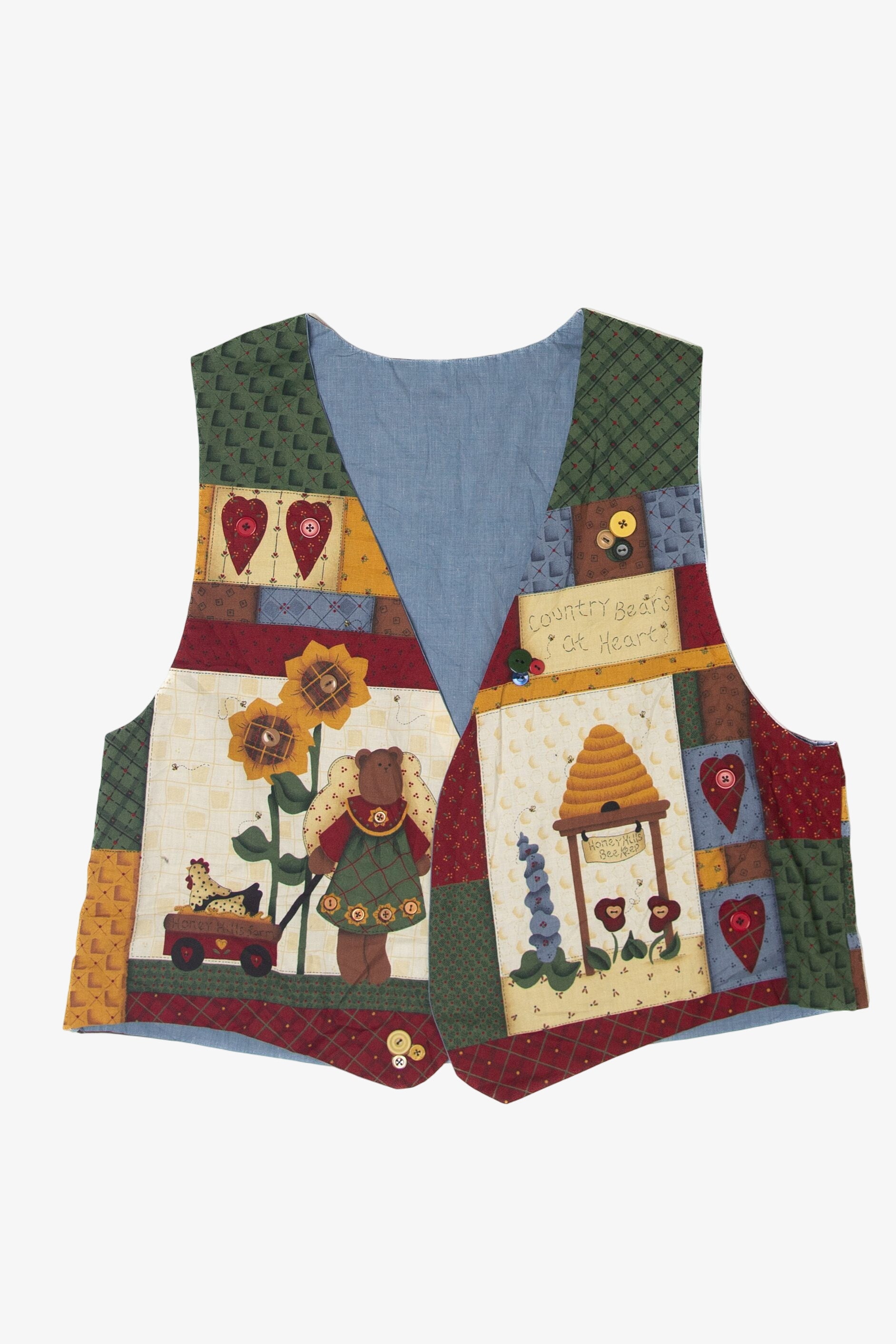 Vintage "Country Bears At Heart" Autumn Harvest Vest (1990s)