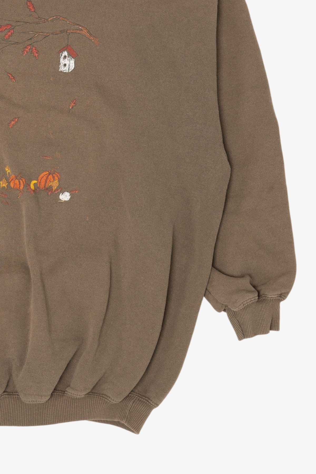 Vintage Chapel In Pumpkin Field Halloween Sweatshirt (1990s)