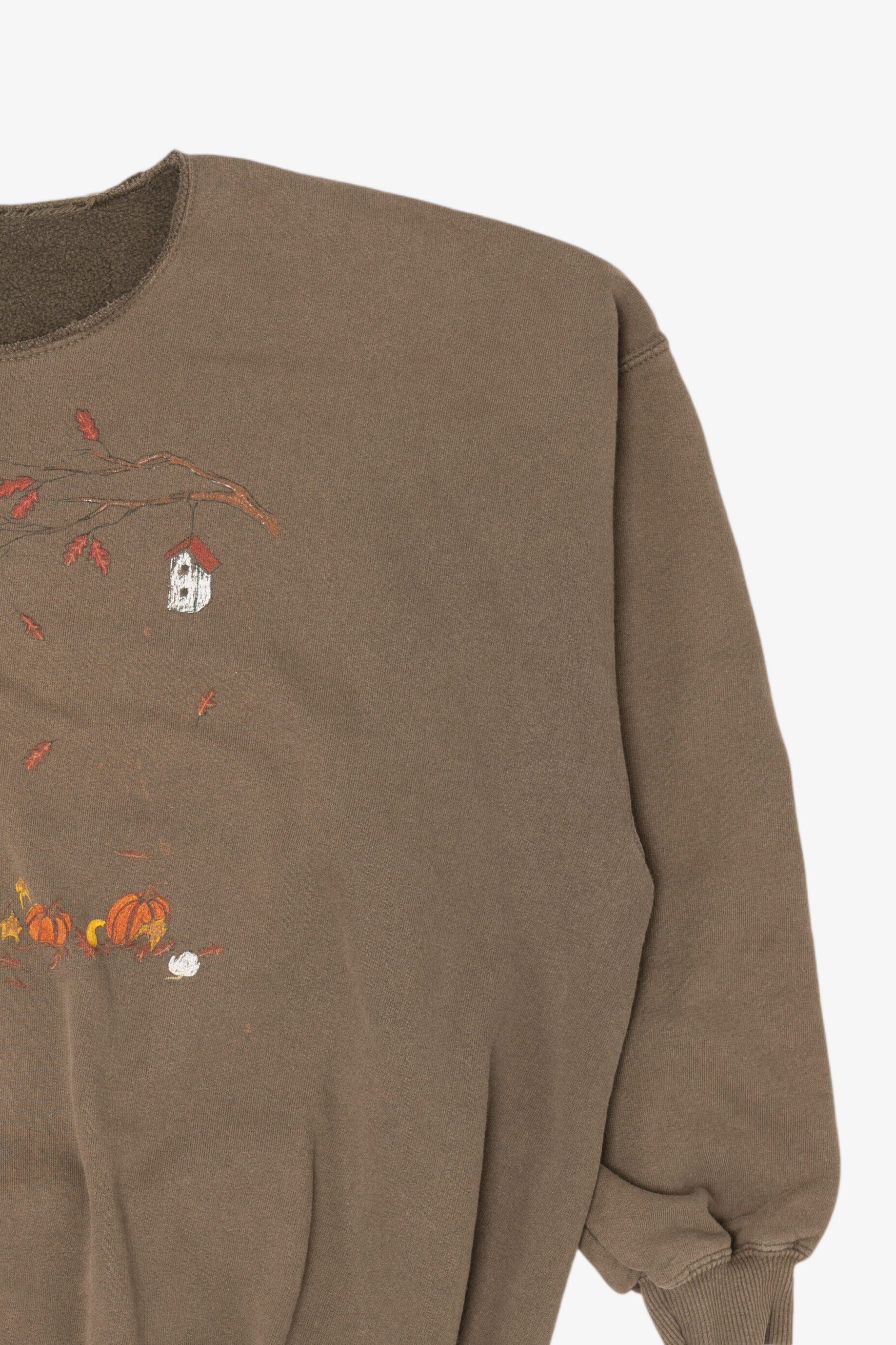 Vintage Chapel In Pumpkin Field Halloween Sweatshirt (1990s)
