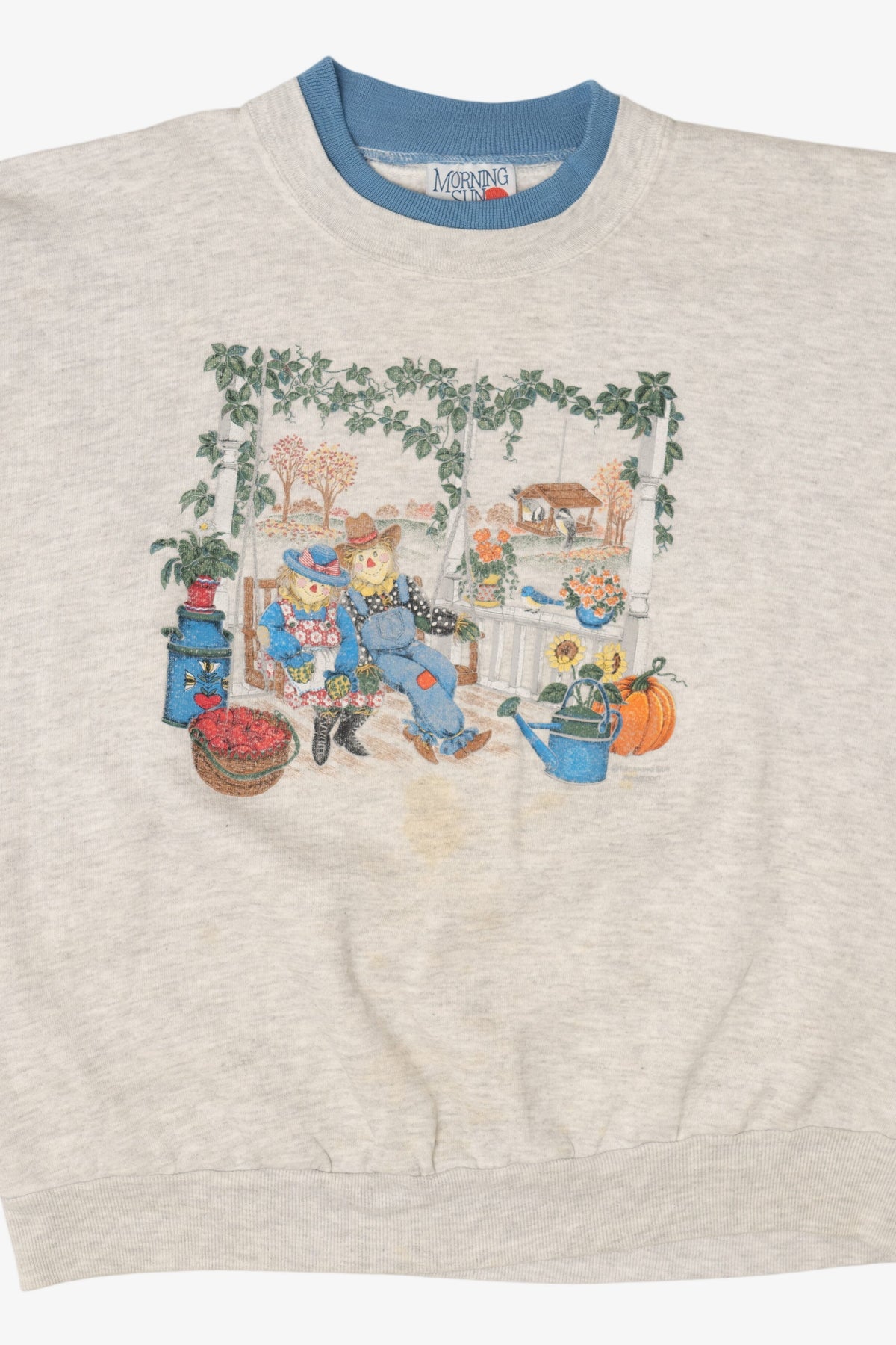 Vintage Light Gray Scarecrows Autumn Harvest Sweatshirt