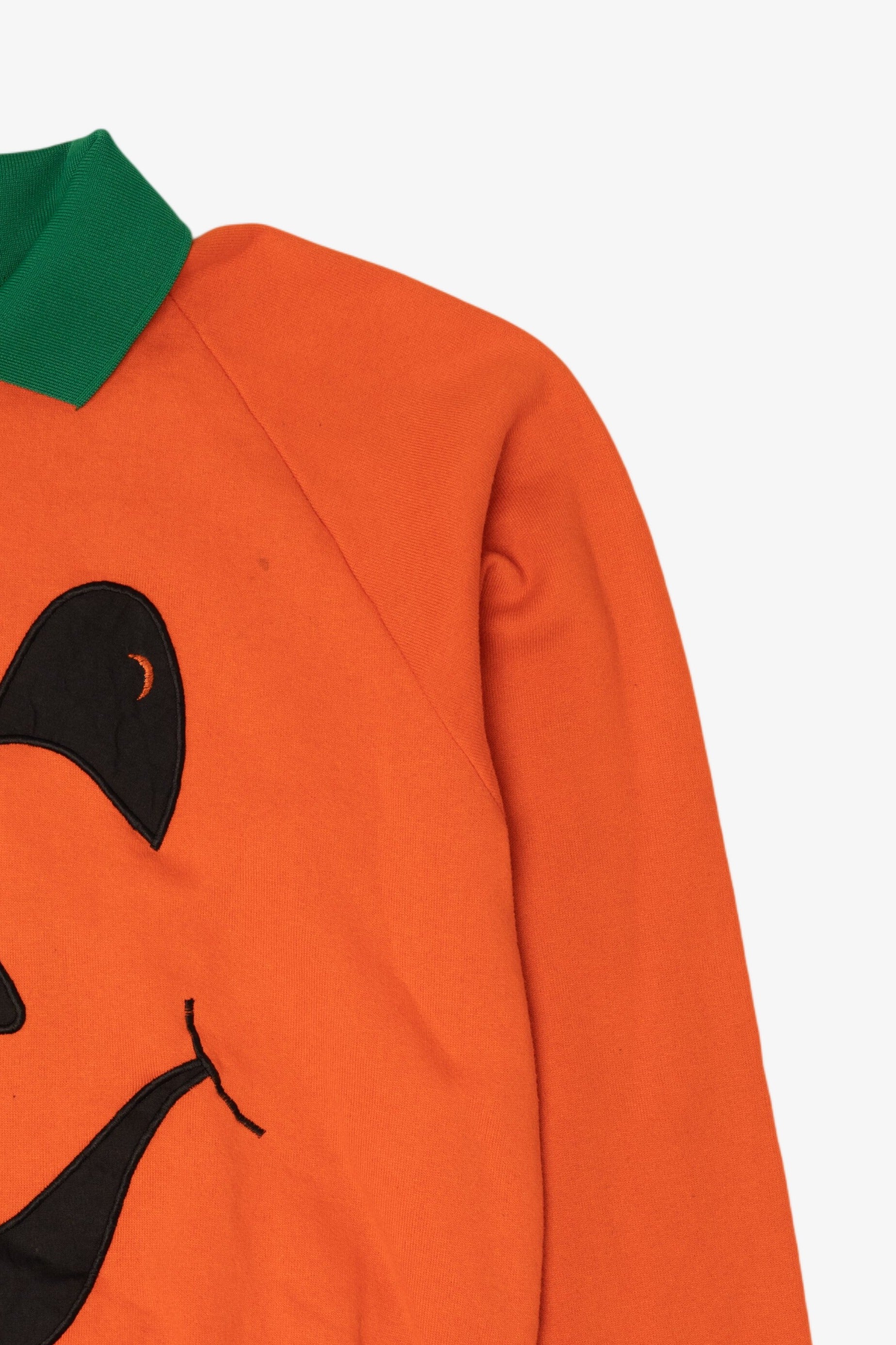 Vintage Orange Pumpkin Face Raglan Sweatshirt (1990s)