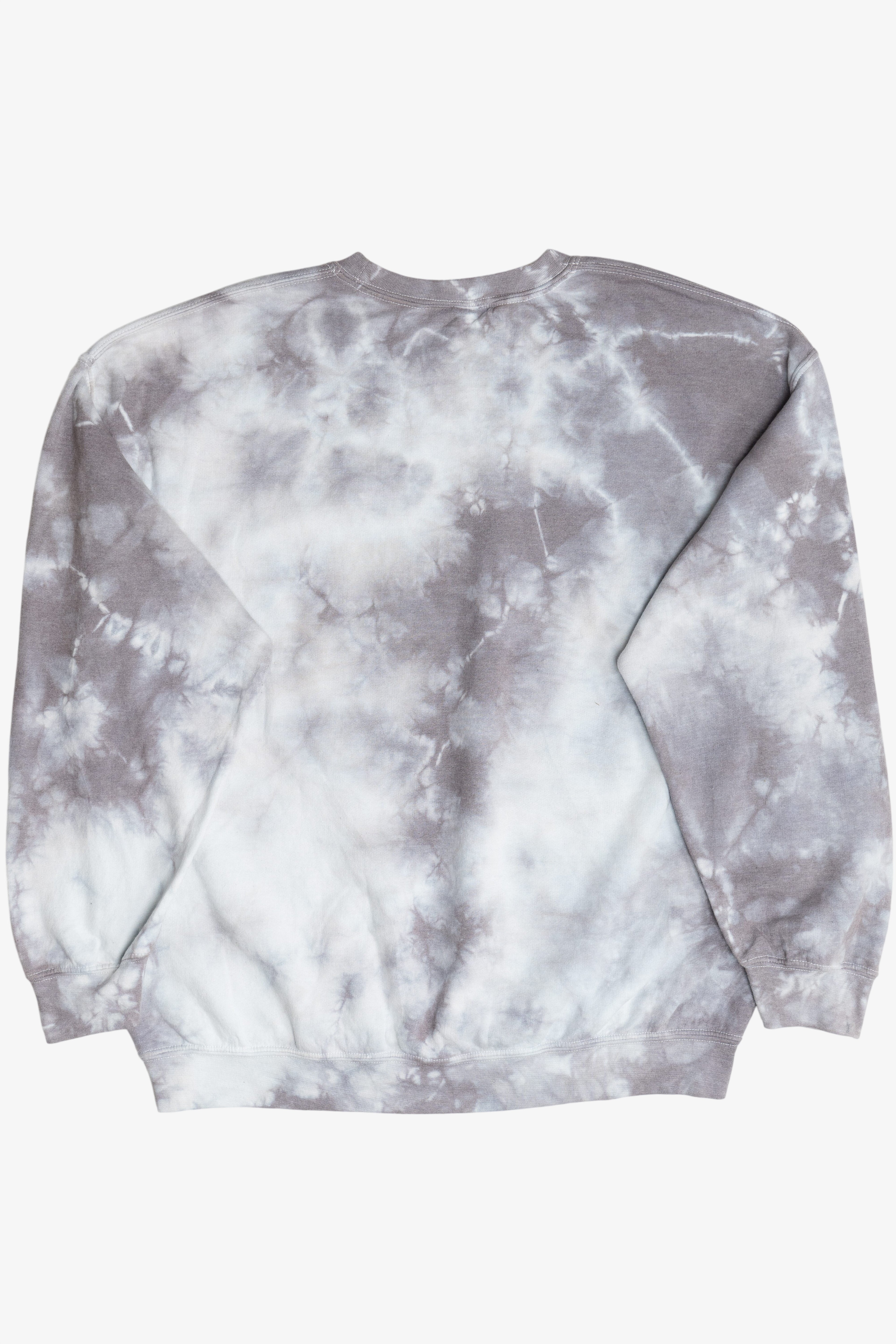 Black Cat & Halloween Pumpkin Gray Tie Dye Sweatshirt(2010s)