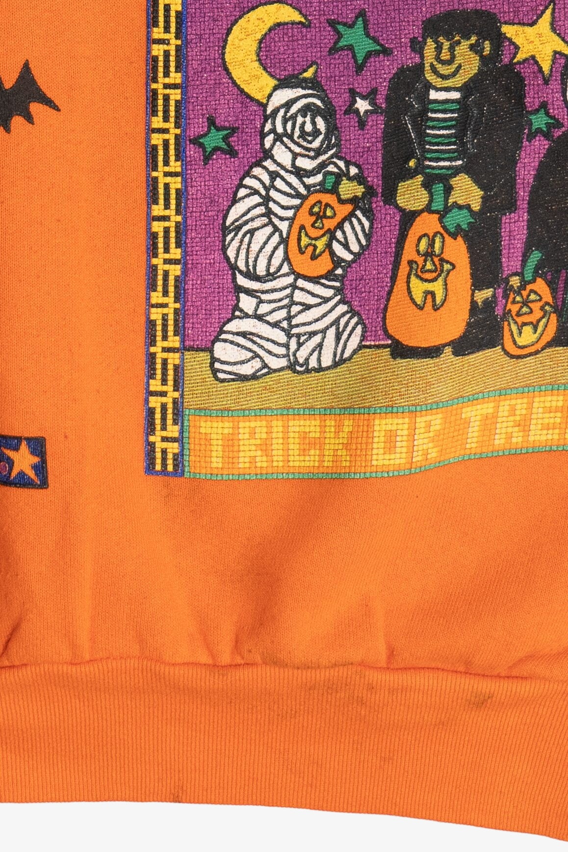 Vintage "Happy Halloween" Gemstone Applique Sweatshirt (1990s)