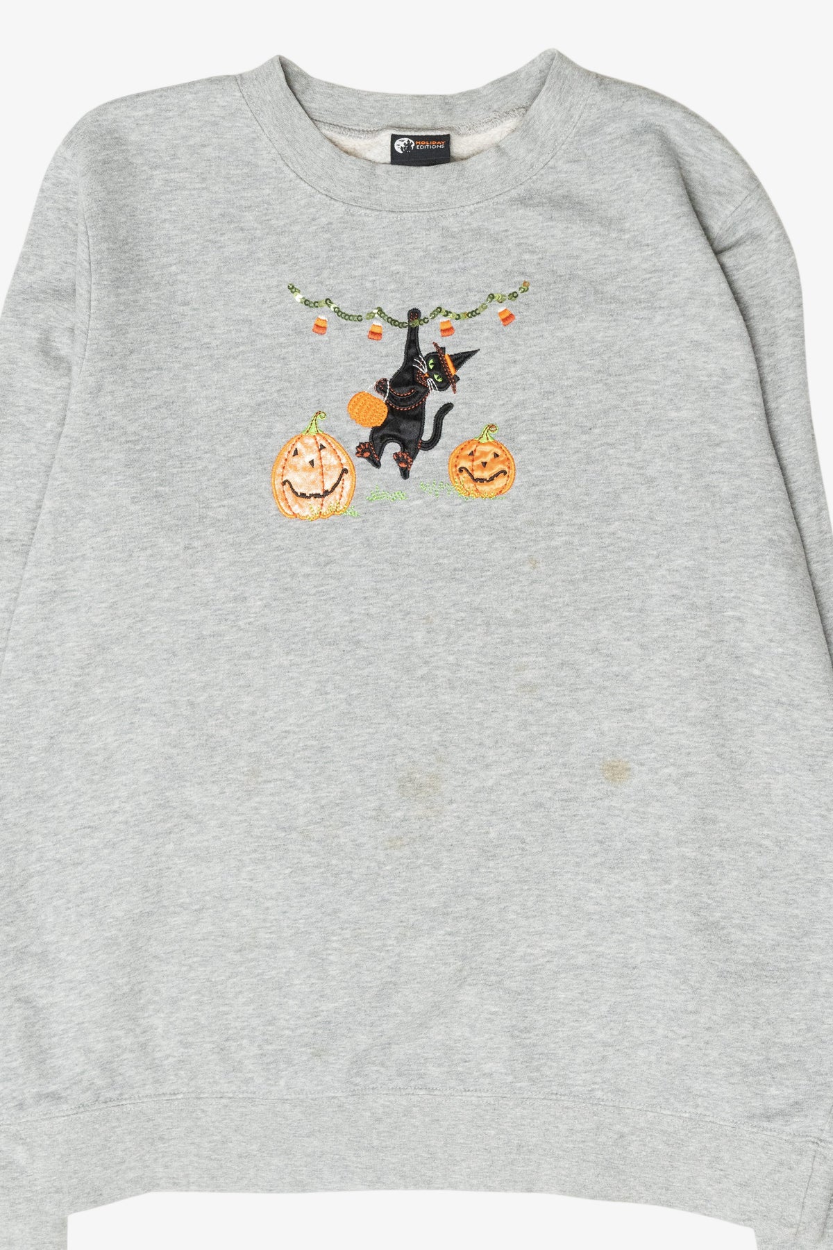 Black Cat Vintage Halloween Sweatshirt (2000s)