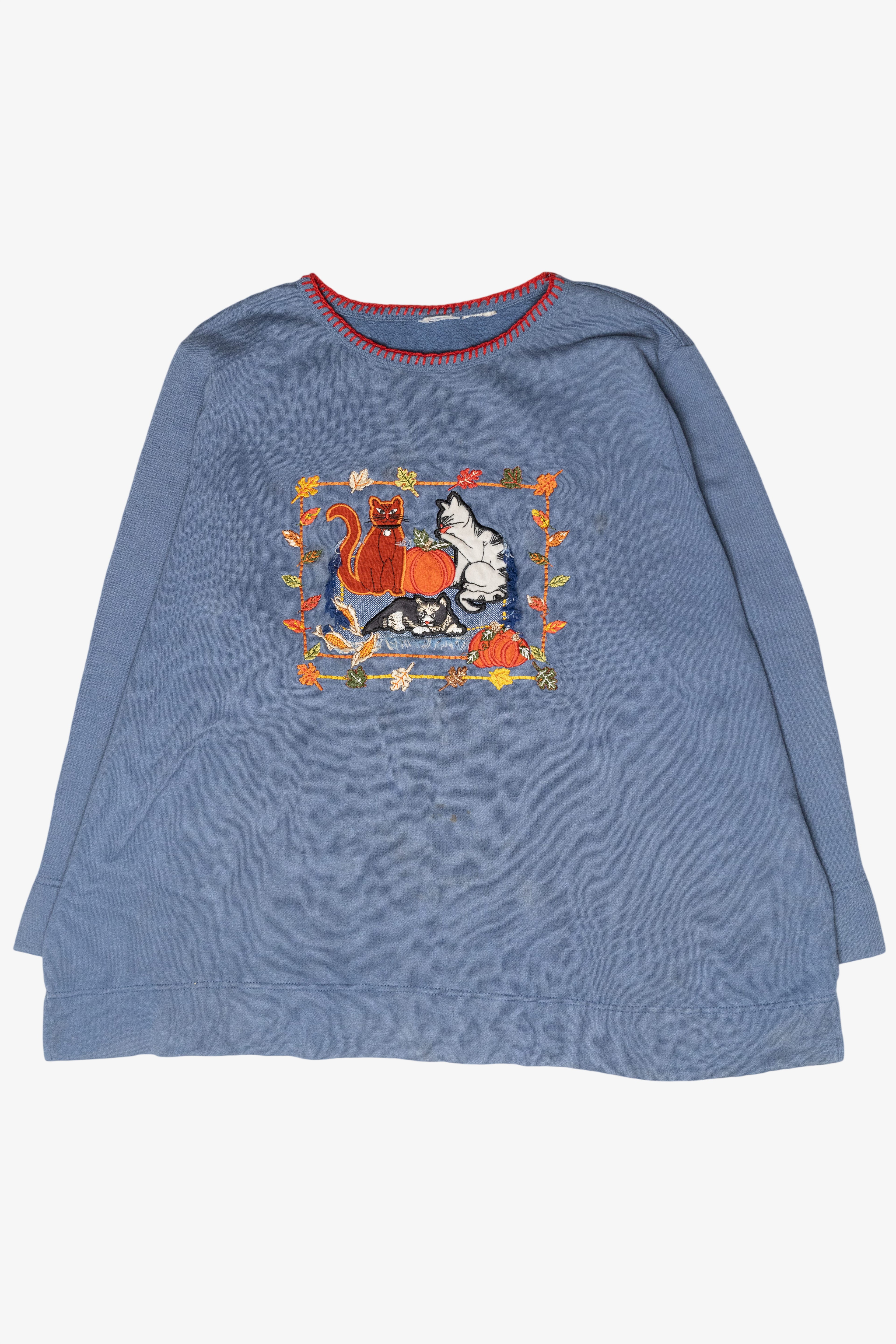 Cat Friends Vintage Halloween Sweatshirt (1990s)