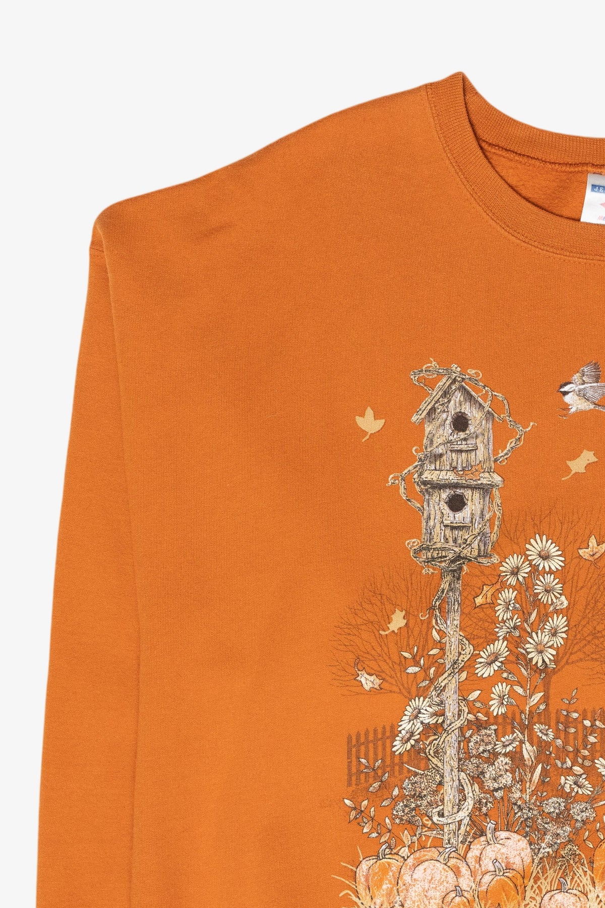 Fall Flowers & Birdhouse Vintage Halloween Sweatshirt (1990s)