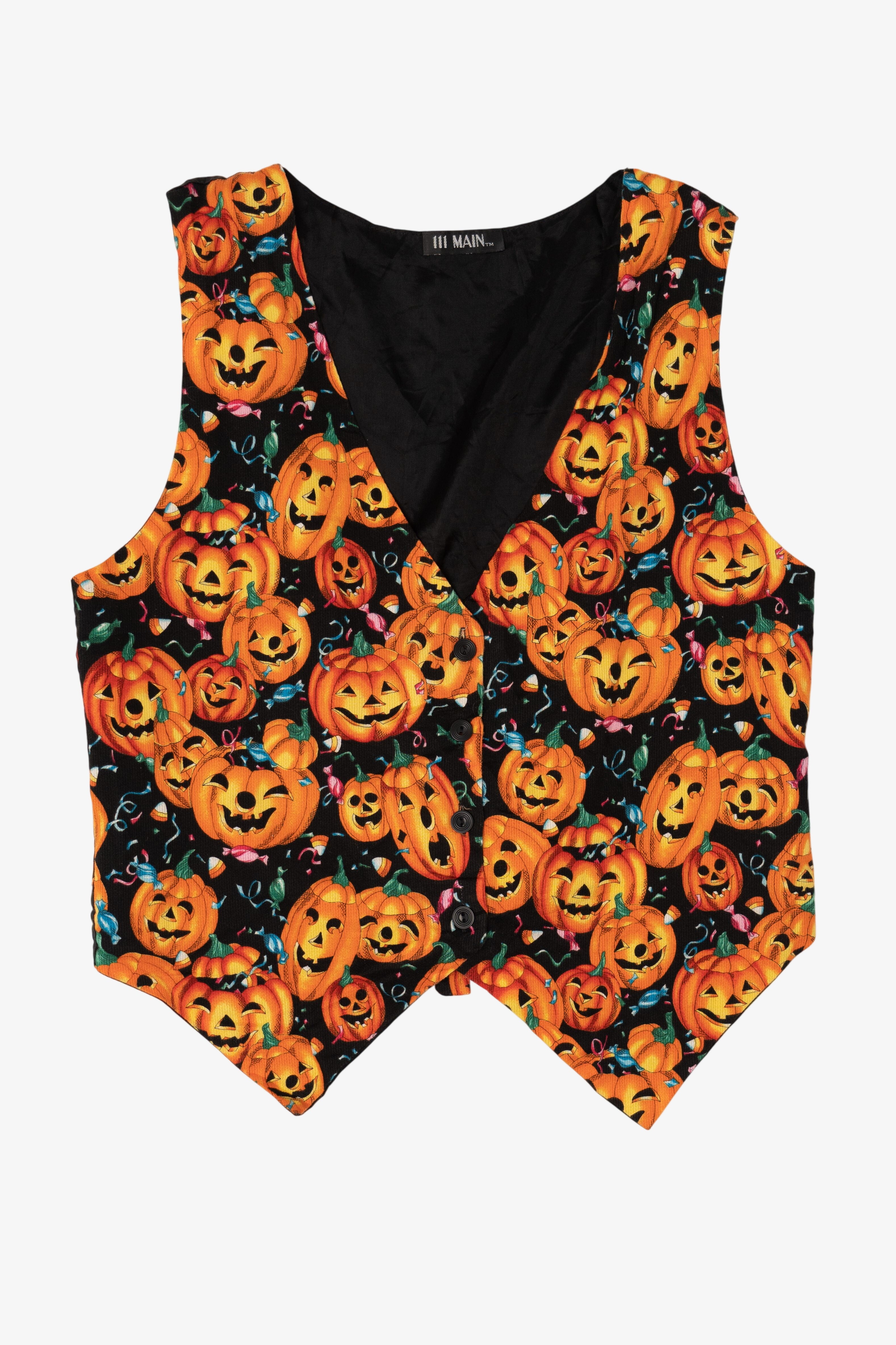 Vintage 111 Main Pumpkin Halloween Vest (1990s)