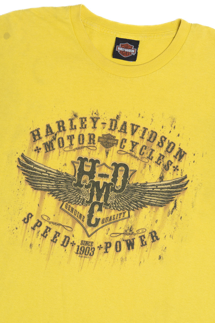 Harley Davidson "Speed + Power" Mill City South Dakota T-Shirt (2010s)