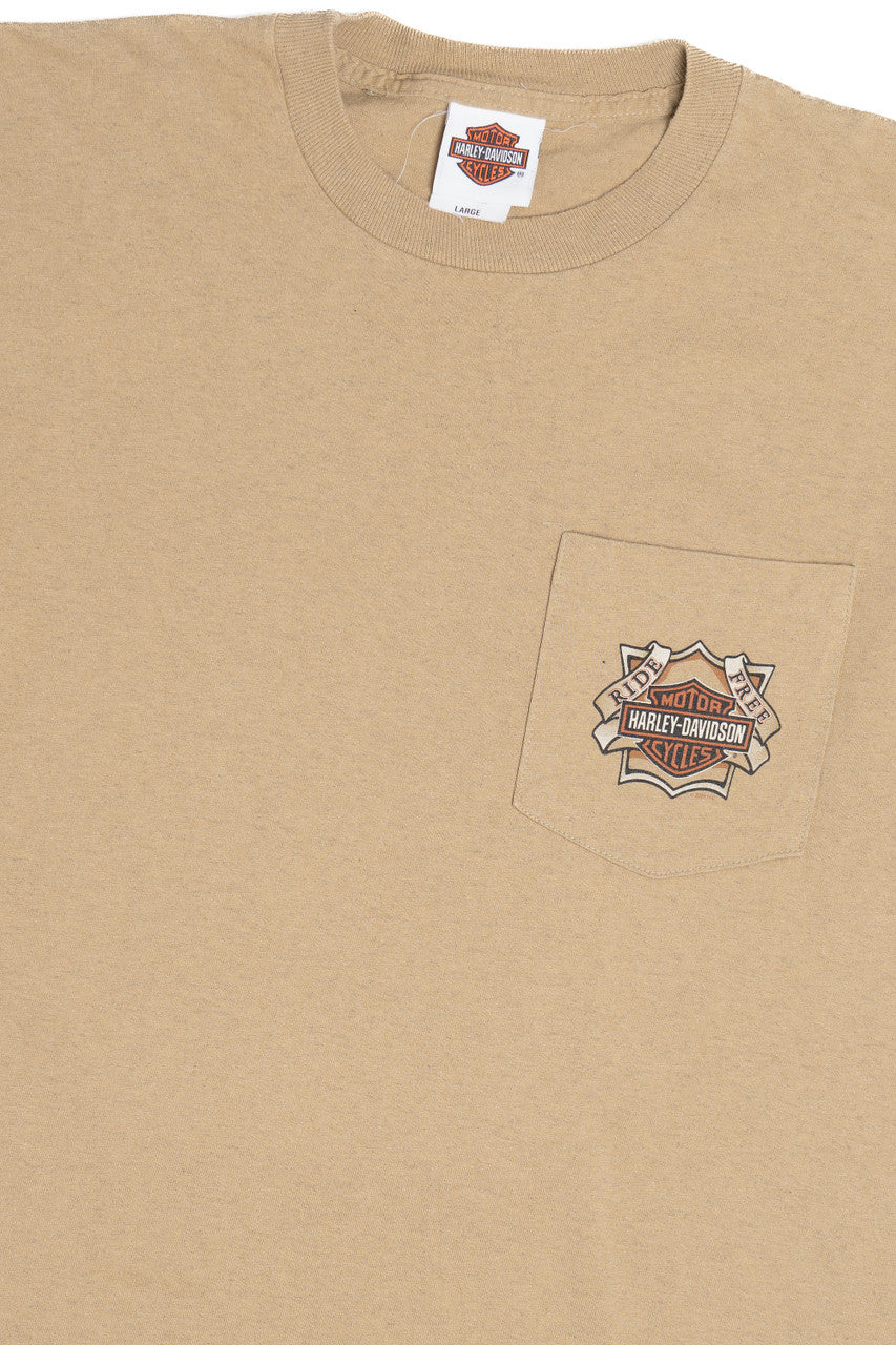 Harley Davidson "Henderson Nevada" Patriotic American Flag Pocket T-Shirt (2000s)