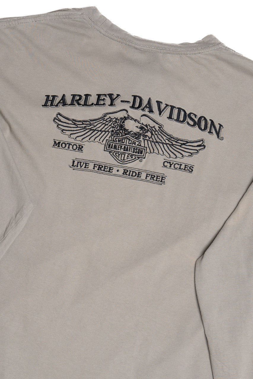 Harley Davidson Myrtle Beach Embroidered Text Long Sleeve Pocket T-Shirt