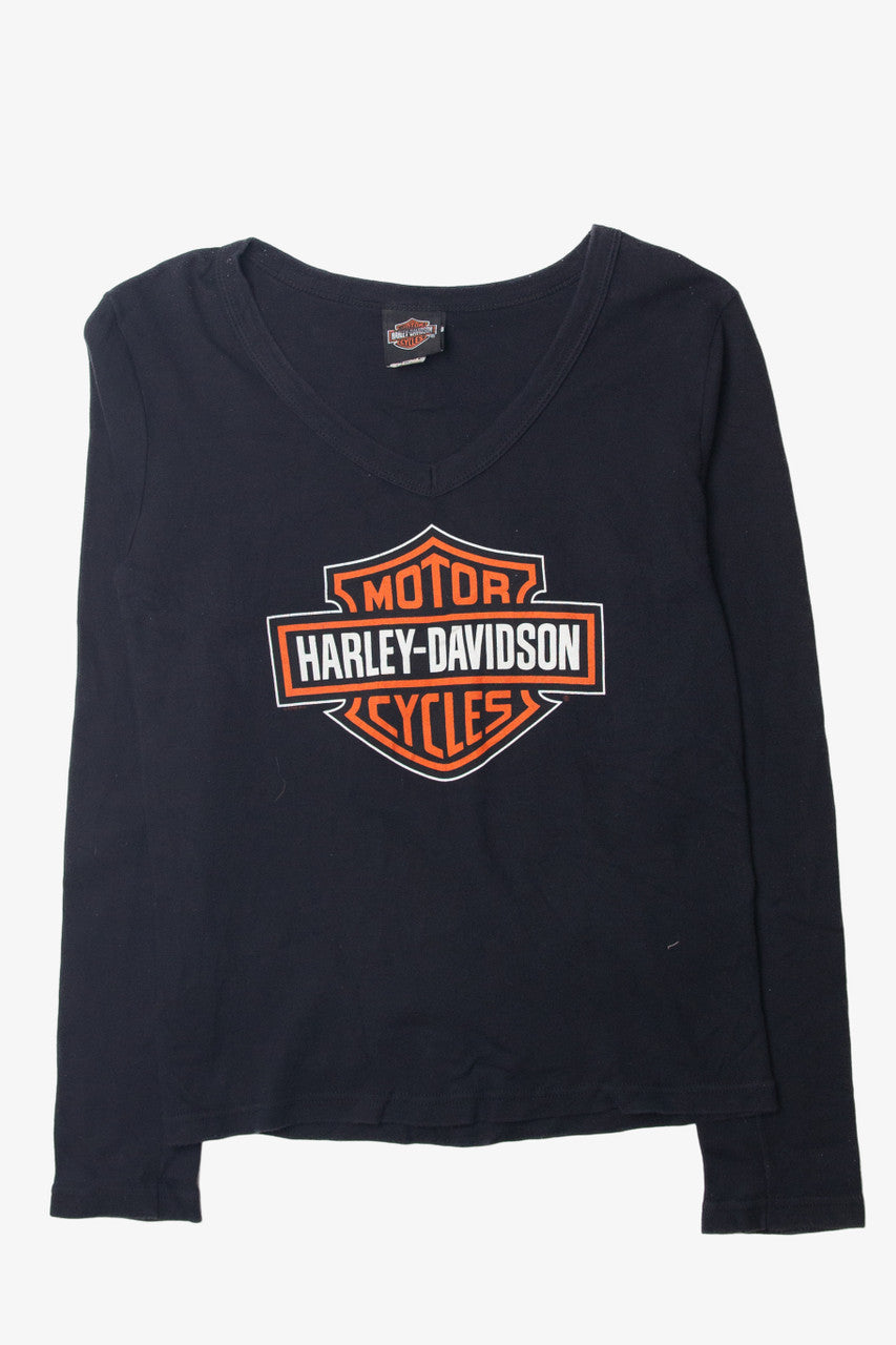 Harley Davidson V-Neck Long Sleeve T-Shirt (2000s)