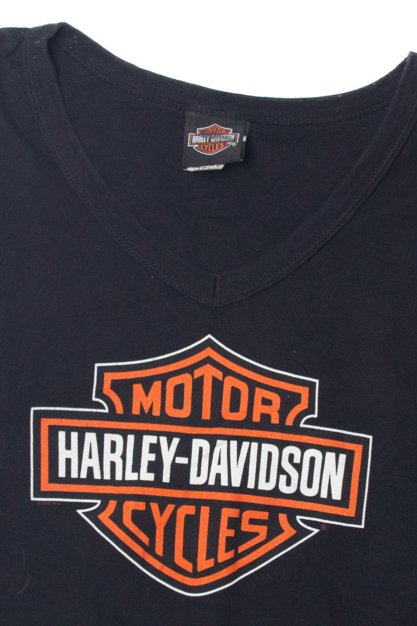 Harley Davidson V-Neck Long Sleeve T-Shirt (2000s)
