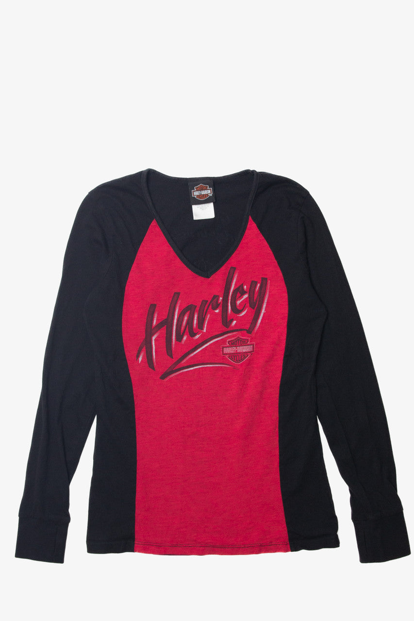 Harley Davidson Black And Red Long Sleeve T-Shirt (2010s)