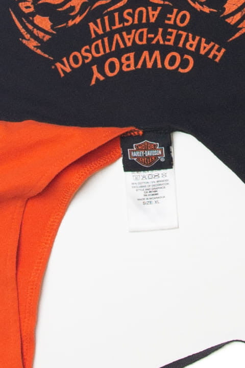 Harley Davidson V Neck Open Back T-Shirt (2010s)