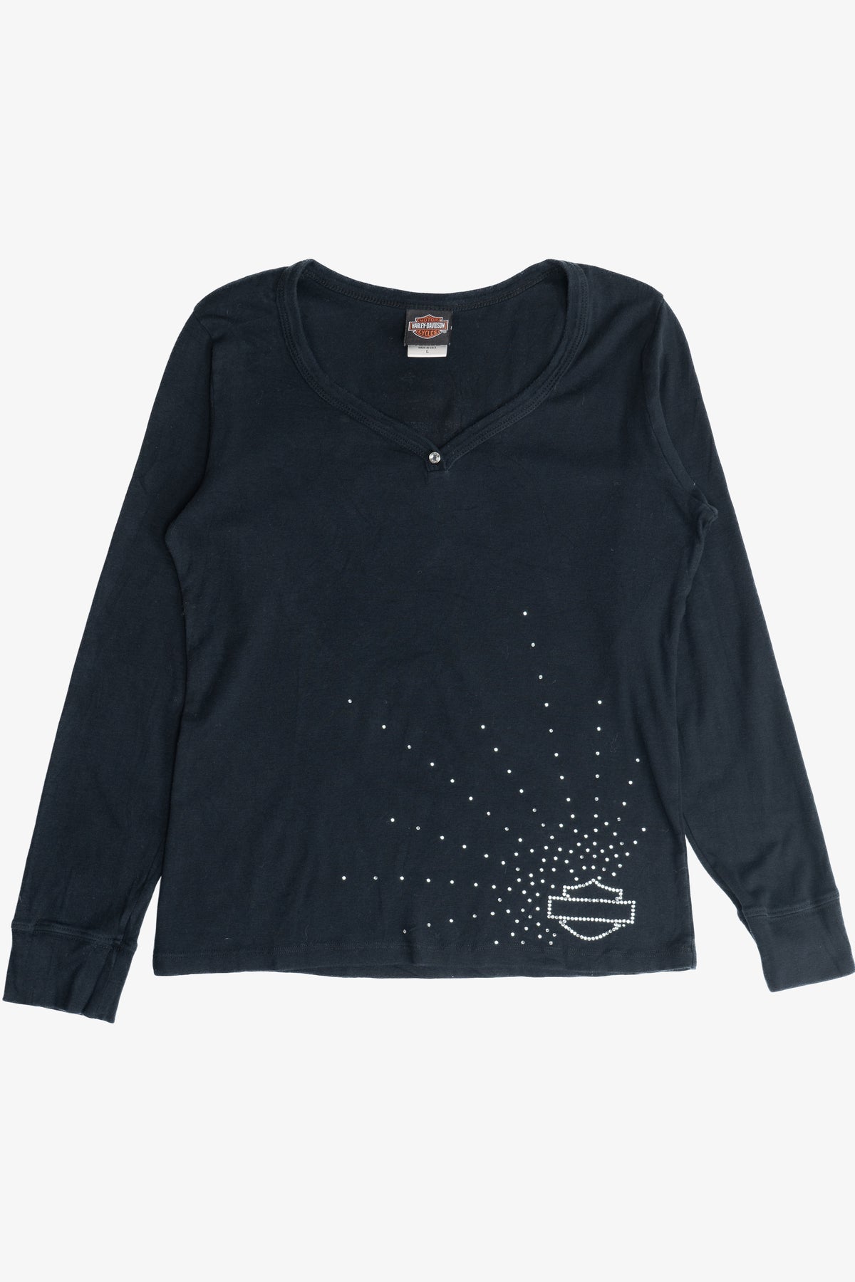 Harley Davidson Rhinestone Cocoa Beach Long Sleeve T-Shirt