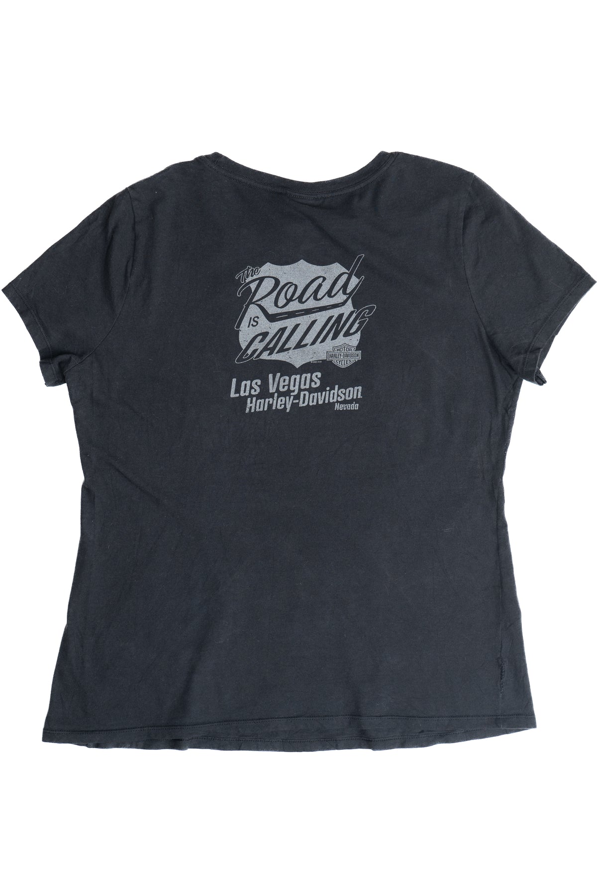 Harley Davidson Skull "The Road Is Calling" Las Vegas T-Shirt