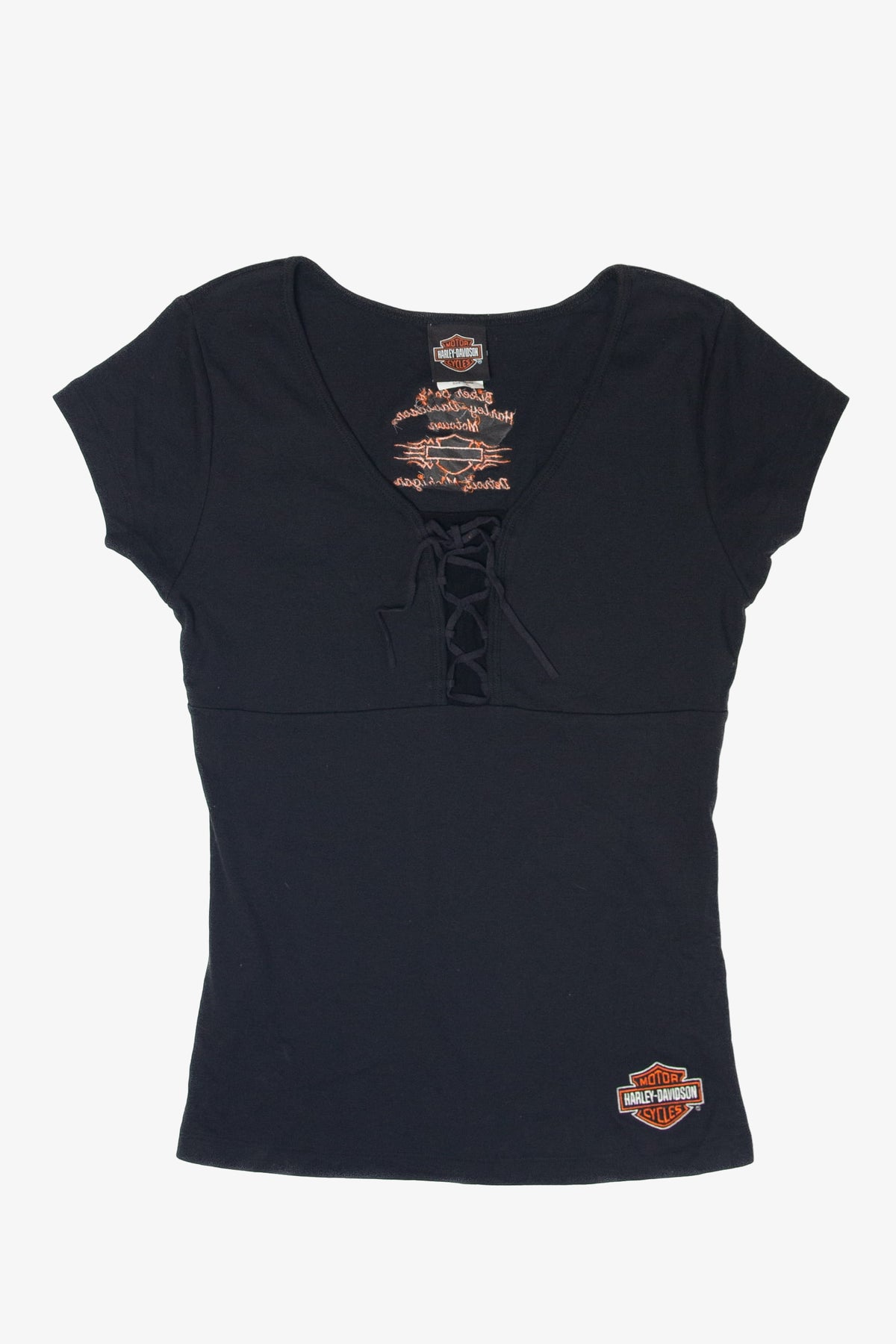 Recycled Lace Tie Biker Bob's Harley Davidson T-Shirt