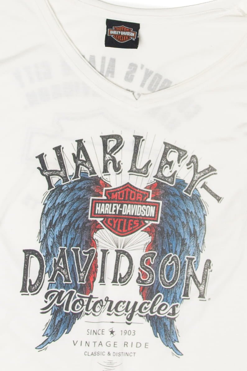 Recycled Cowboy's Alamo Harley Davidson Long Sleeve T-Shirt (2020s)