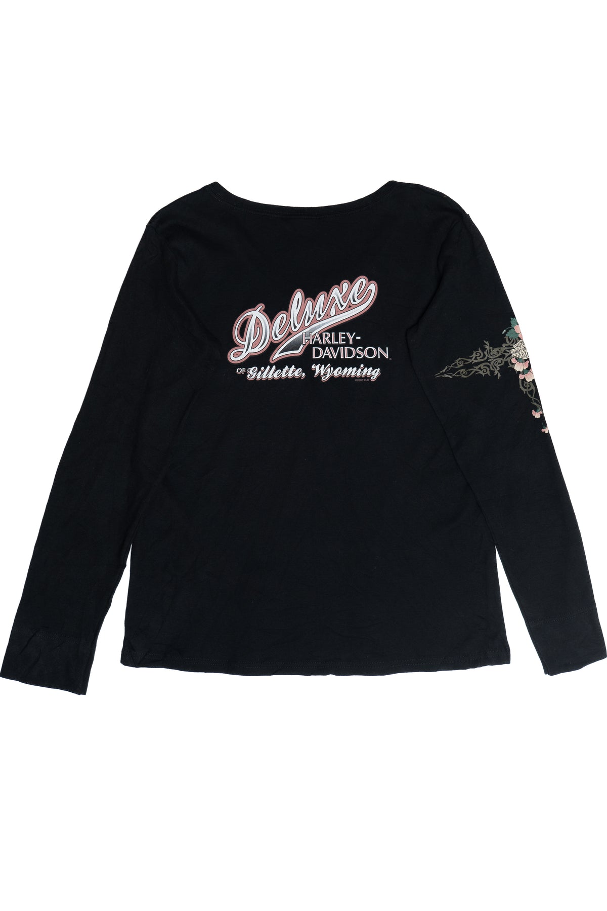 Vintage Harley Floral Tattoo Print Long Sleeve T-Shirt (2000s)