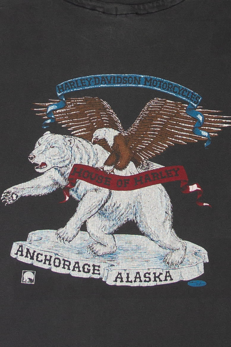 Vintage Anchorage Alaska Bears Harley Davidson T-Shirt (1990s)