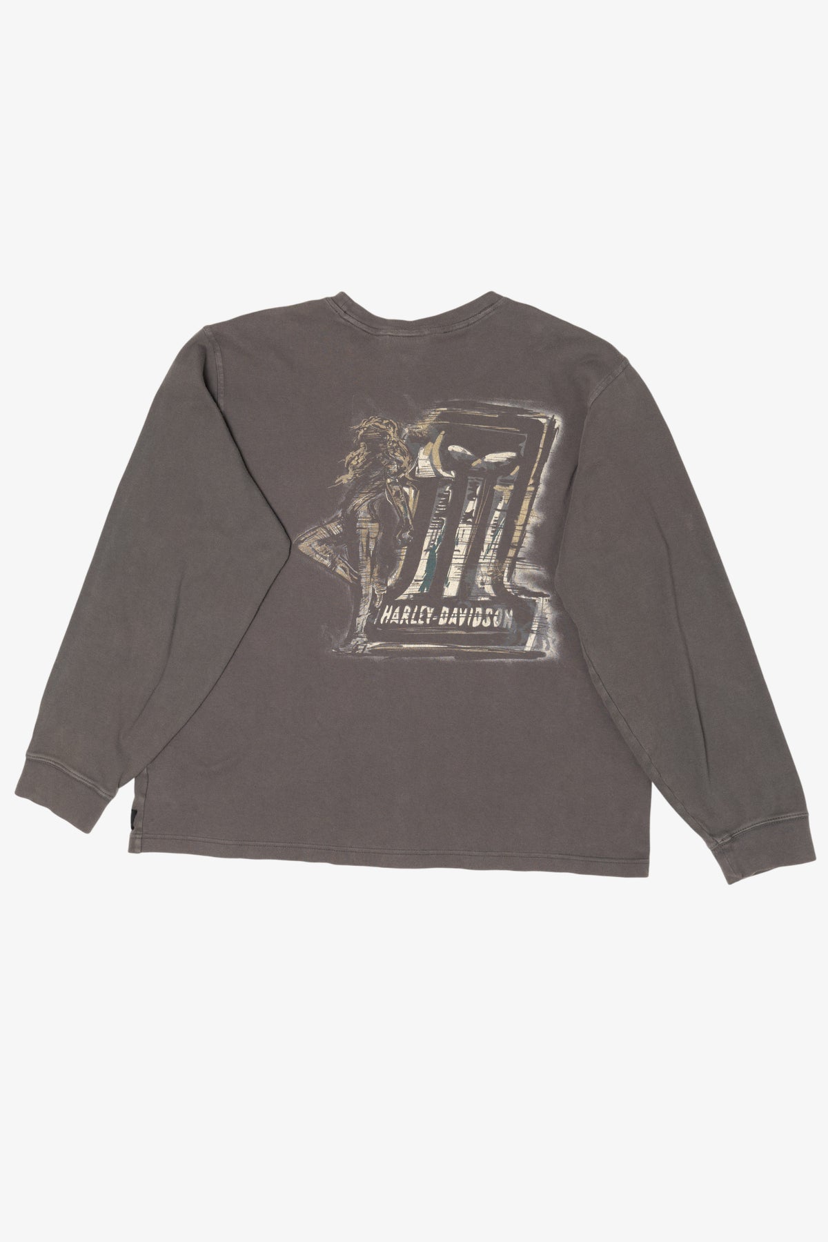 Gray Long Sleeve Harley Davidson T-Shirt (2000s)