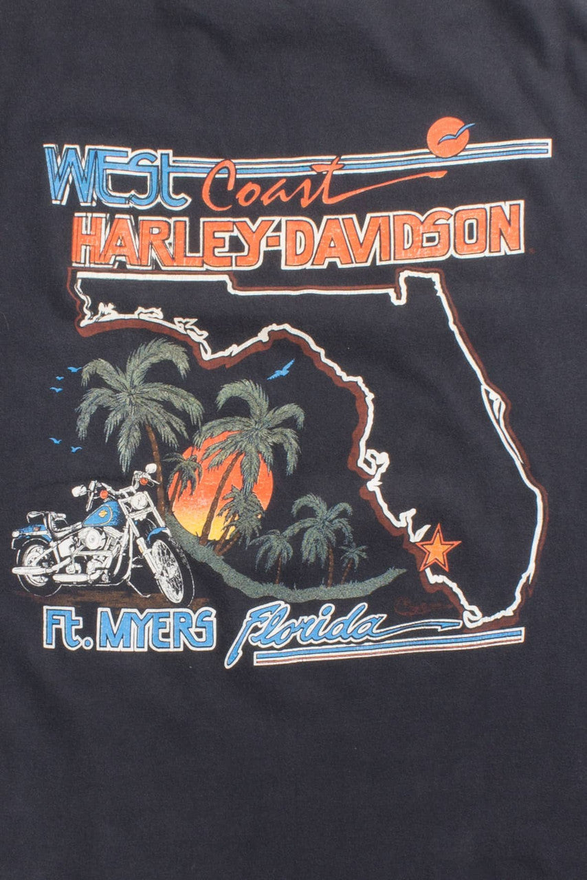 '93 Ft. Myers Double Graphic Harley Davidson T-Shirt