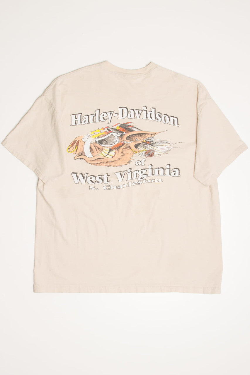 Charleston Flaming Hog Harley-Davidson T-Shirt (2010s)