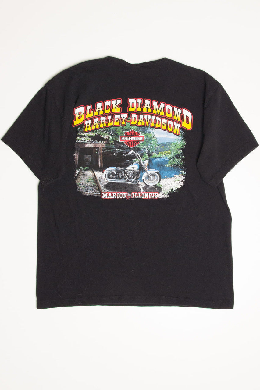 Boat Neck Black Diamond Harley-Davidson T-Shirt